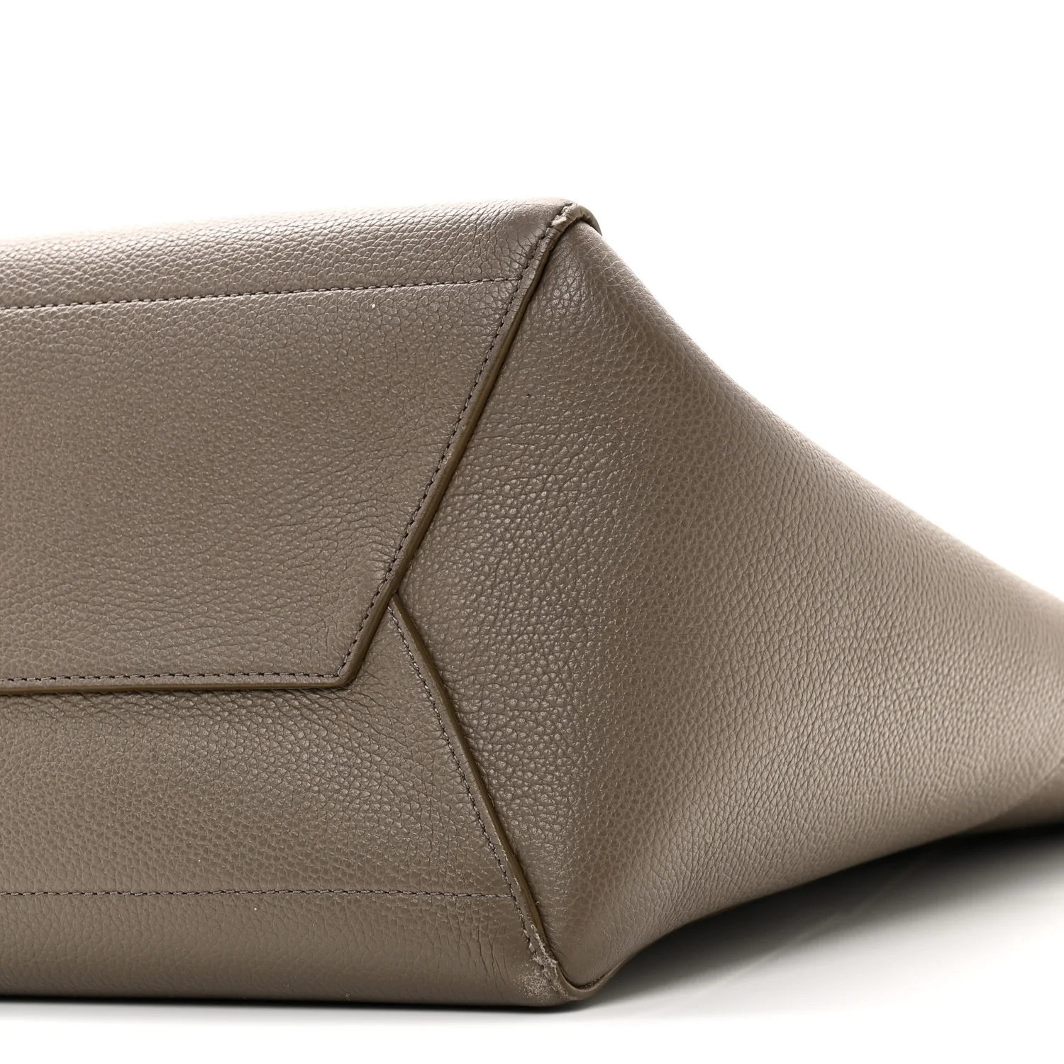 Soft Grained Calfskin Sangle Bucket Bag Taupe - Top Club