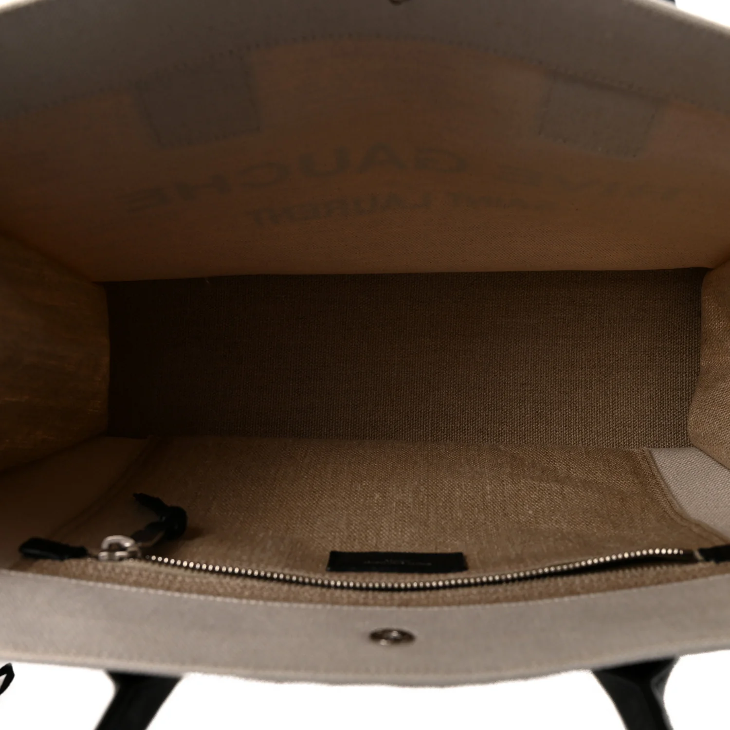 Linen Calfskin Small Rive Gauche Tote Greggio Natural - Top Club