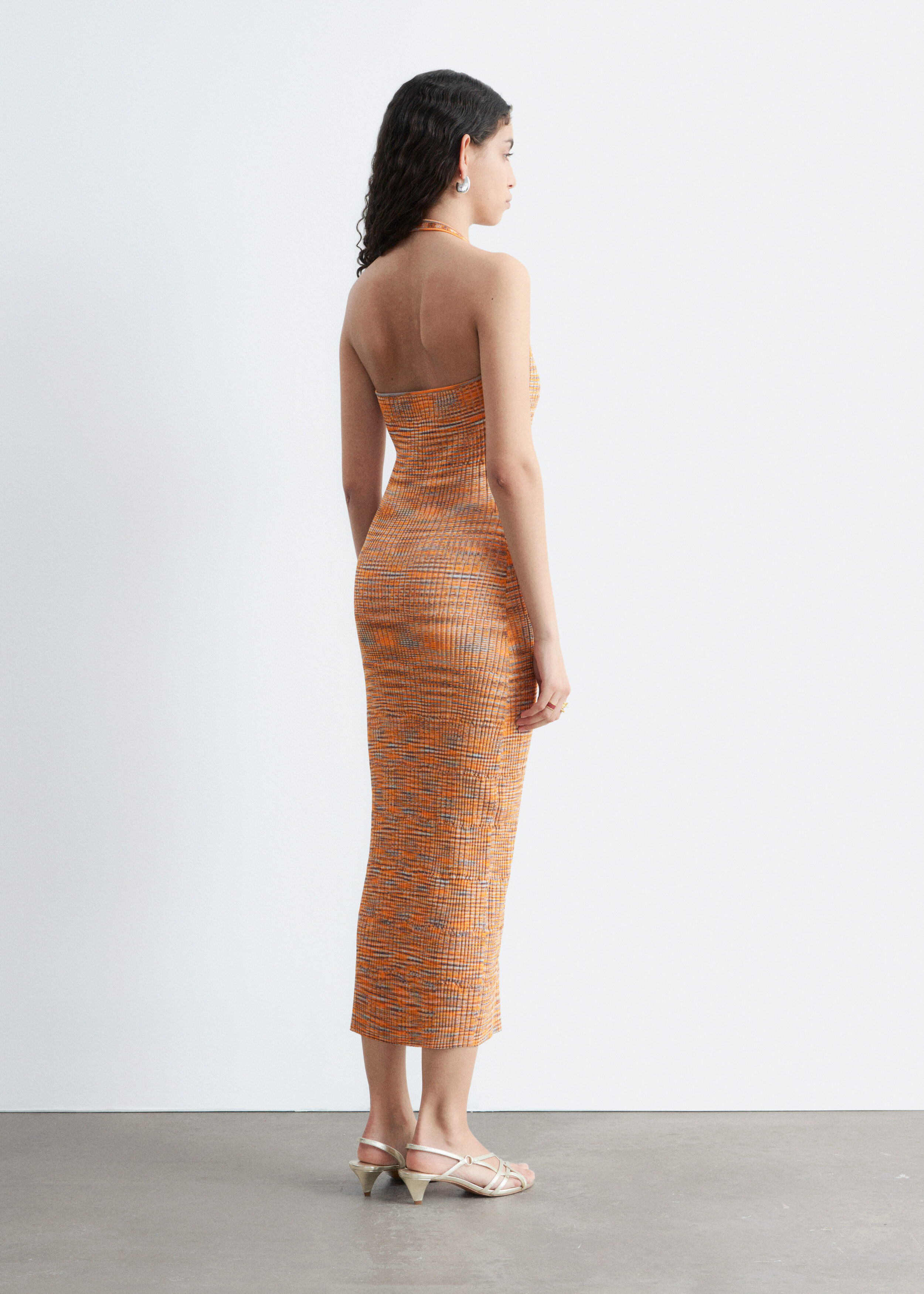& Other Stories SPACEDYE HALTERNECK MIDI DRESS