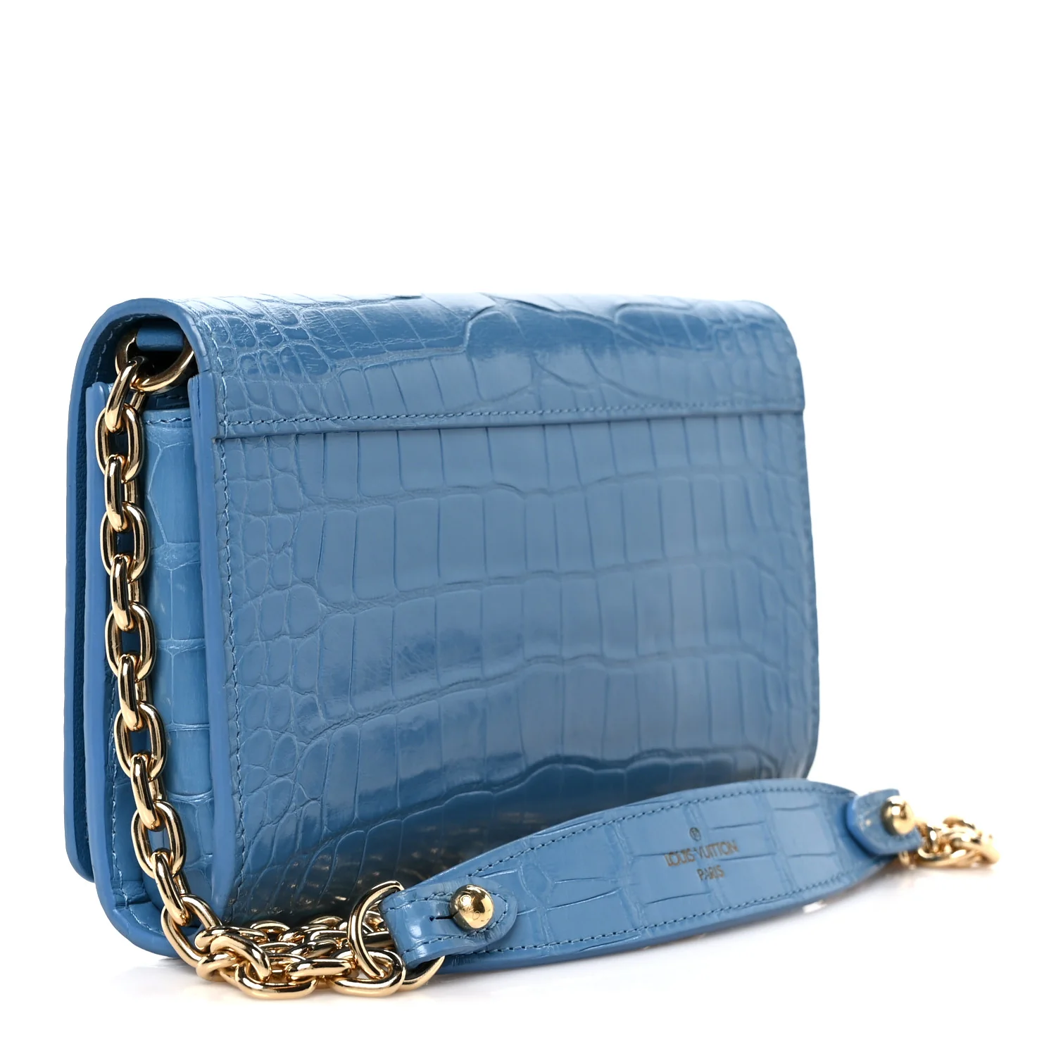 Crocodile Twist Chain Wallet Bleuet - Top Club