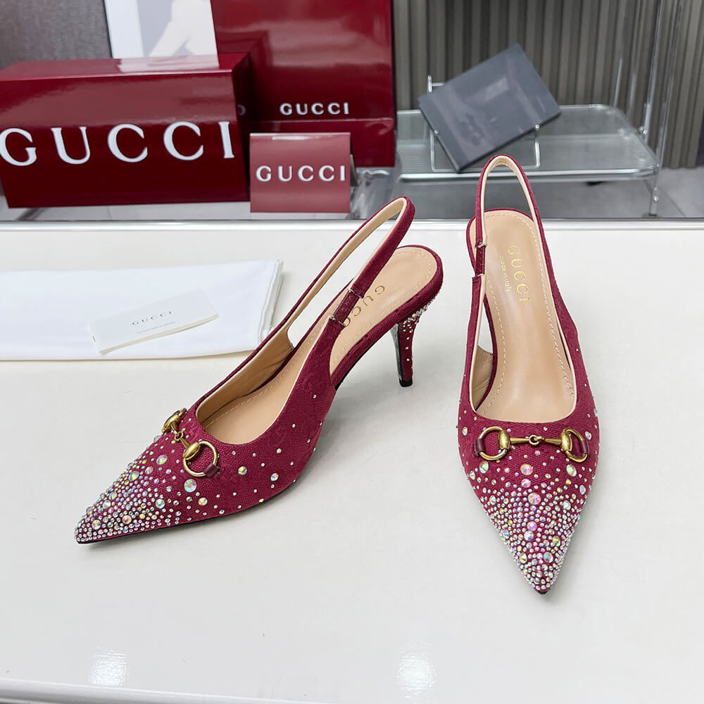 Gucci Women s slingback pump with crystal Horsebit - Top Club