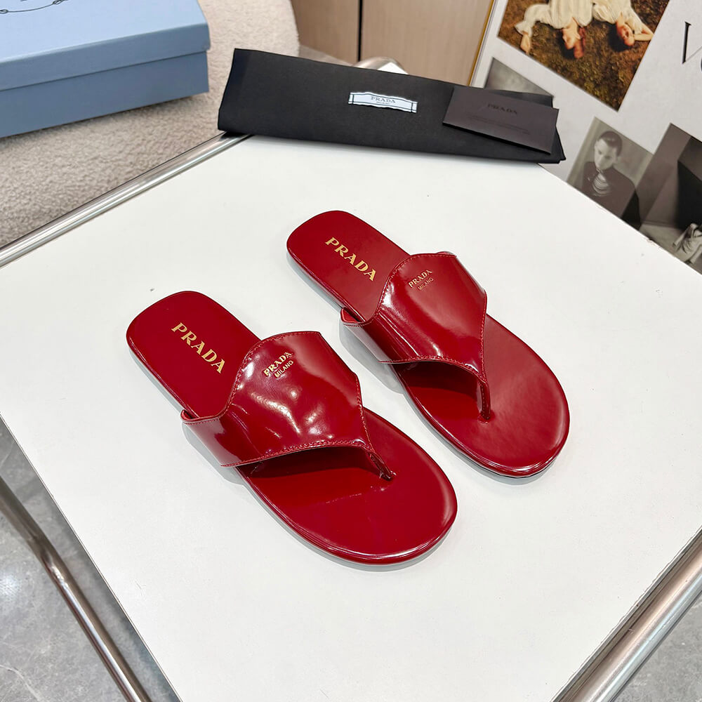 Prada Brushed leather thong sandals - Top Club