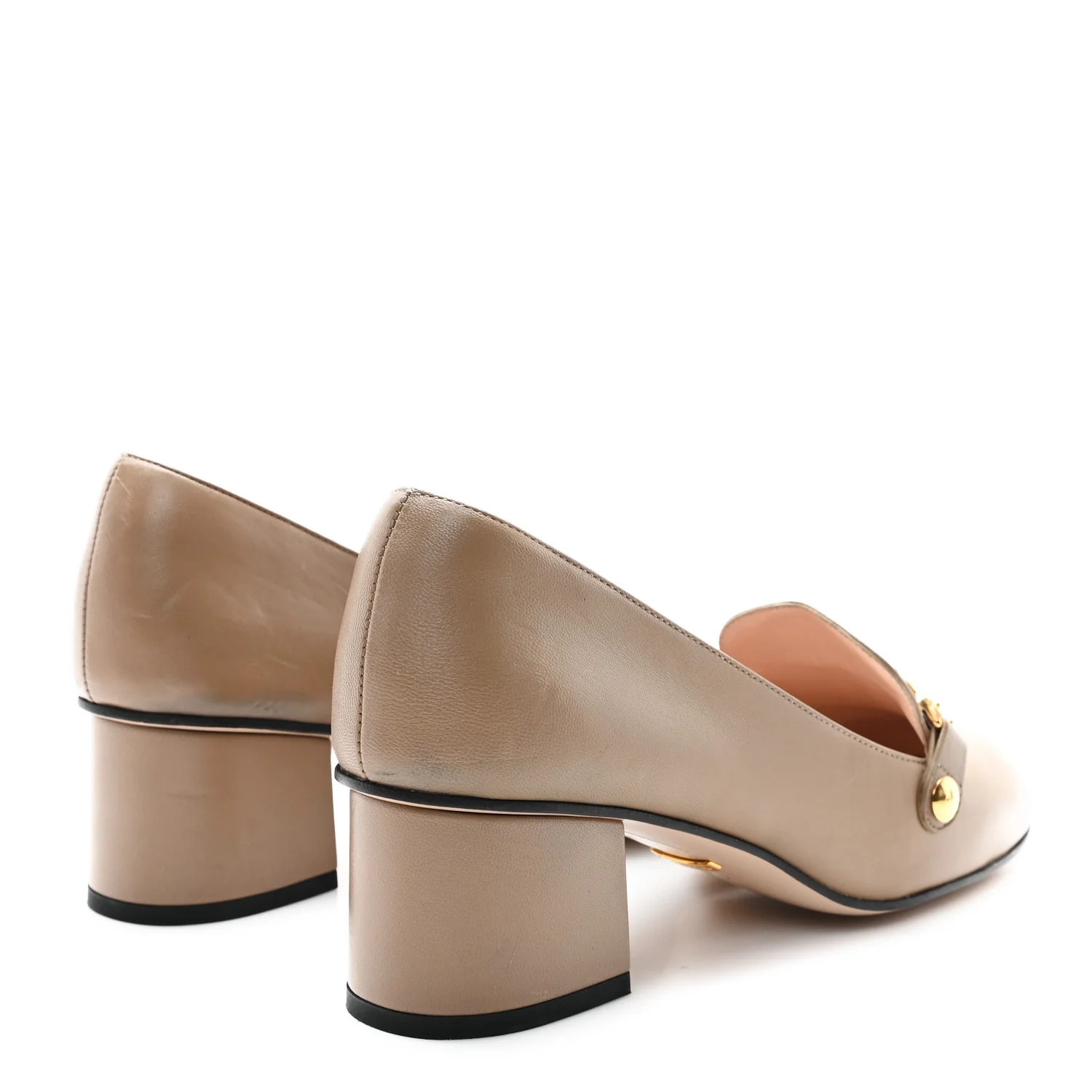 Malaga Kid Sylvie Web Chain Mid Heel Loafers 39.5 Mud - Top Club