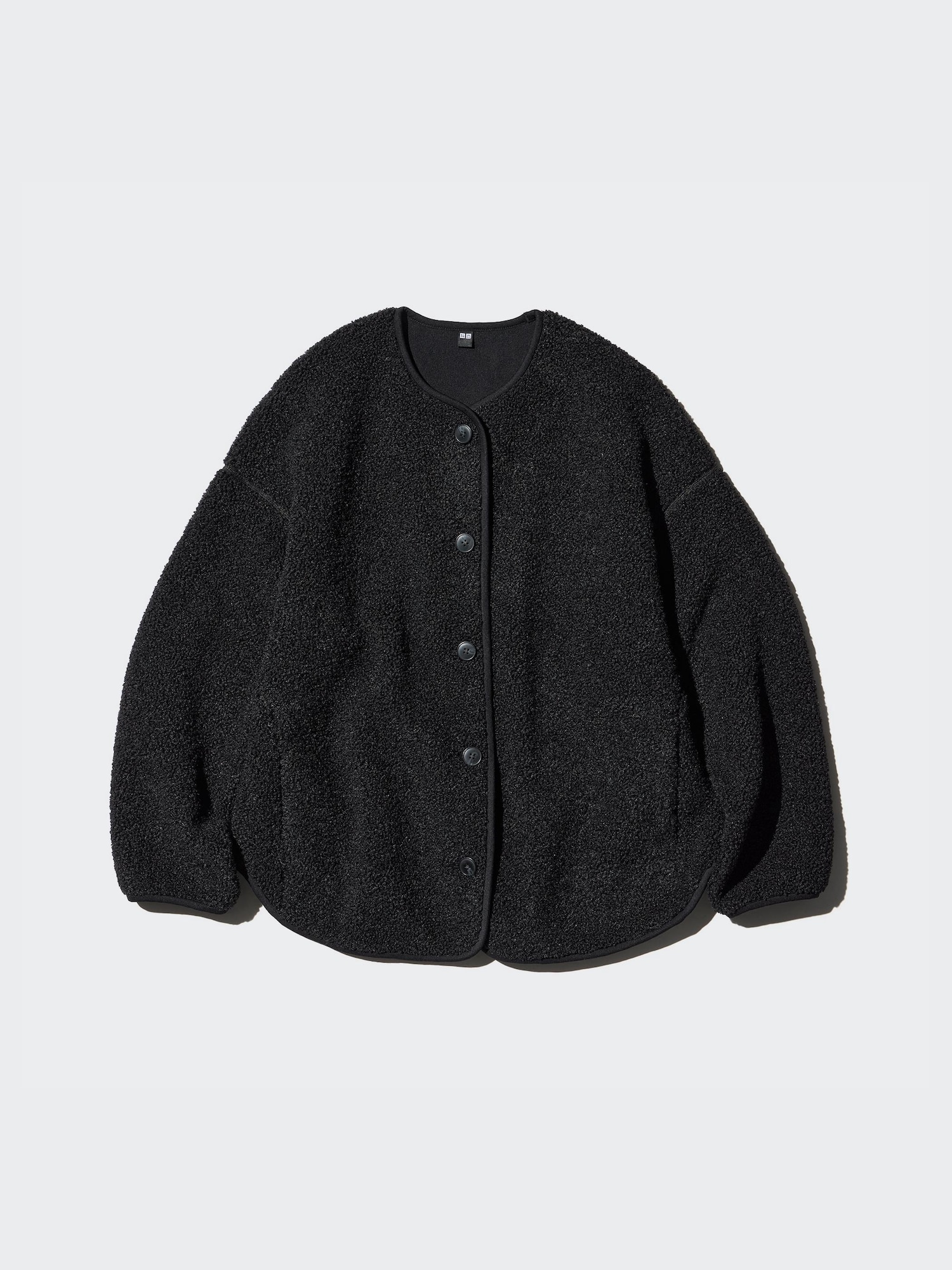 Pile Lined Fleece Relaxed Cardigan