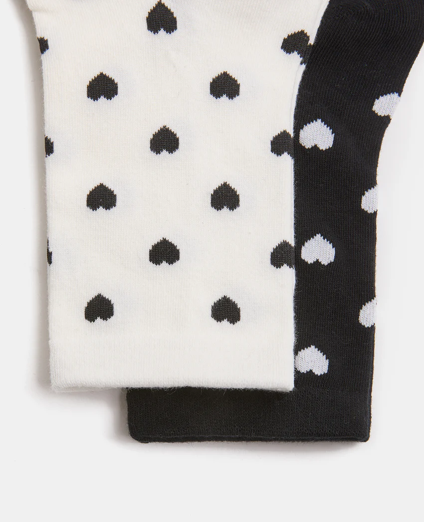 Pimkie Lot de 2 paires de chaussettes motif cœurs