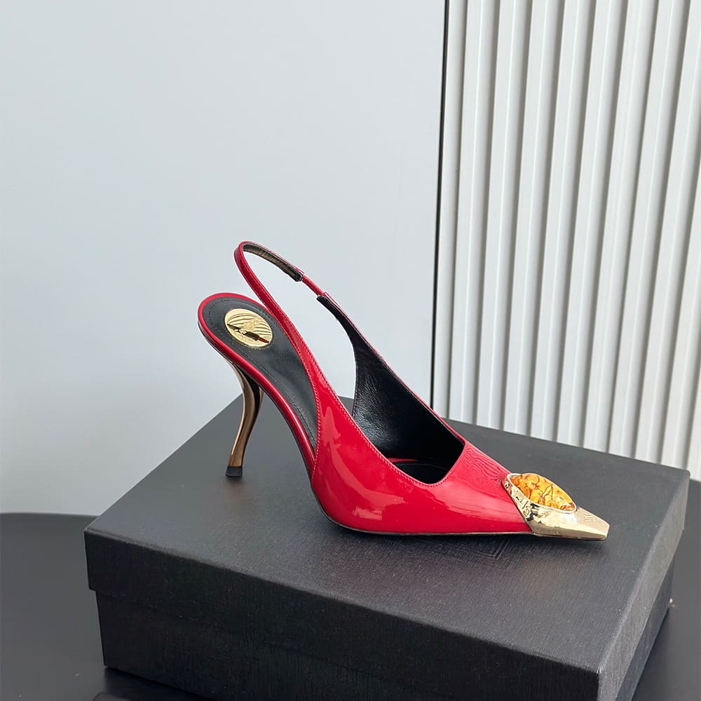 YSL Loulou Slingback Pumps in Patent Leather - Top Club