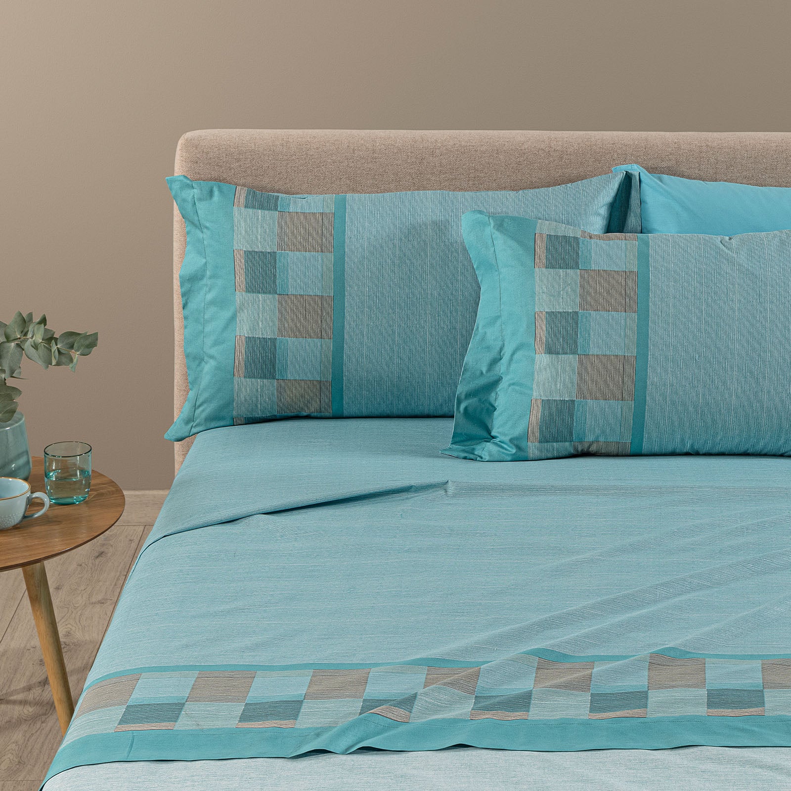 Completo Lenzuola In Cotone Oslo Singolo Anice Caleffi