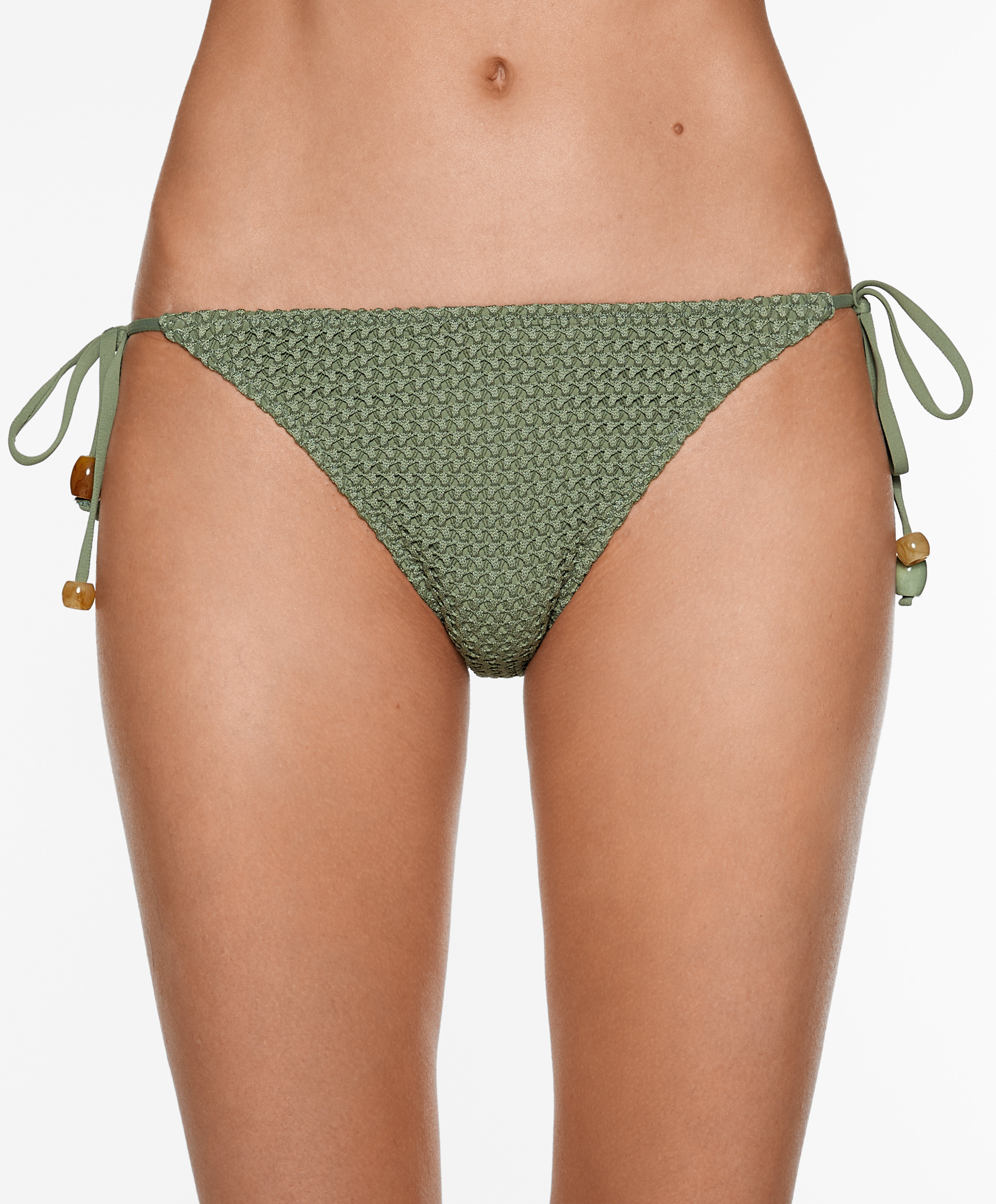 OYSHO Medium-coverage crochet bikini briefs with ties