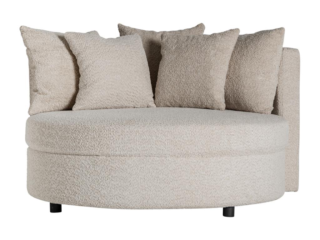 Sofá de algodón bouclé en color beige 125x120x78cm