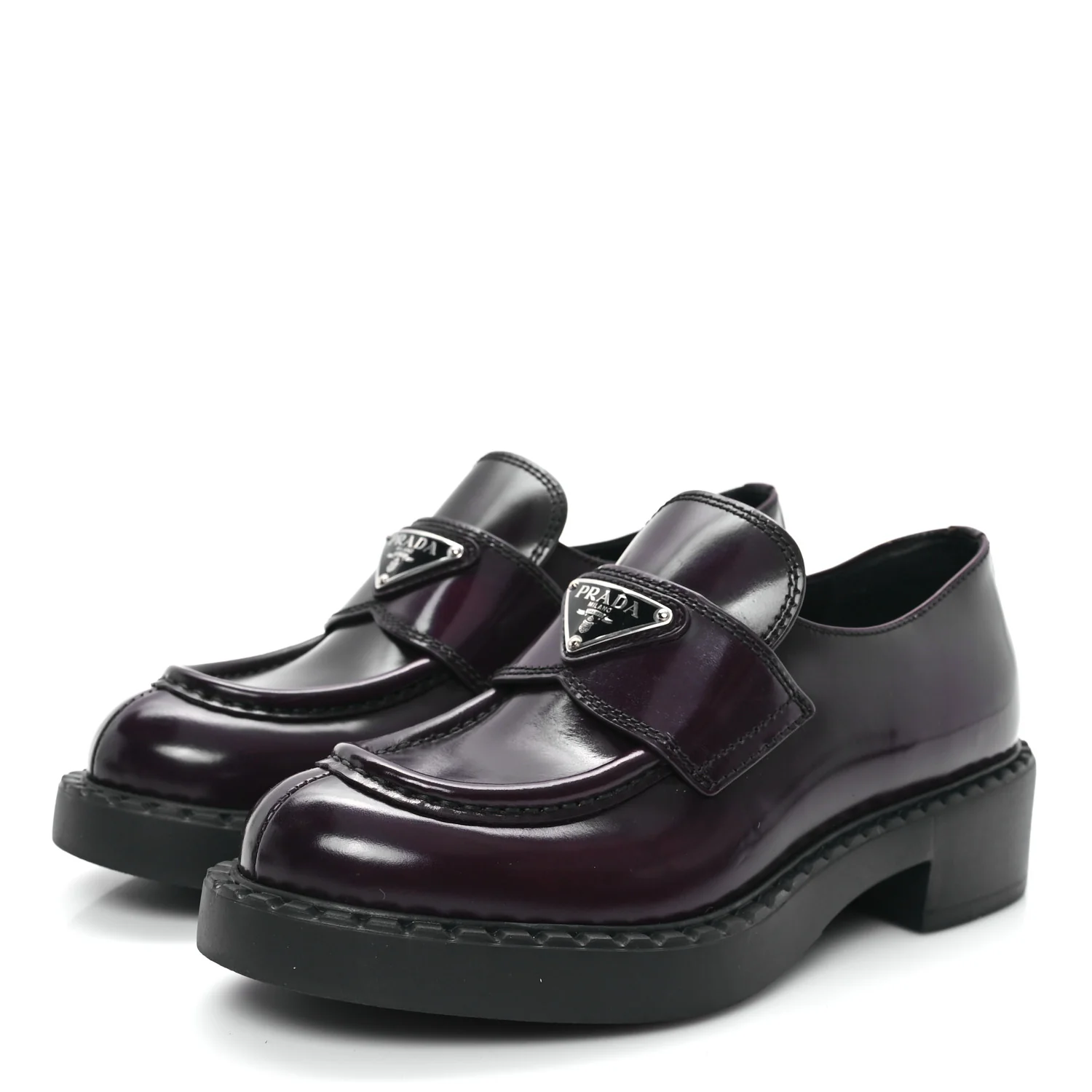 Spazzolato Metal Triangle Logo 50mm Loafers 35 Cordovan - Top Club