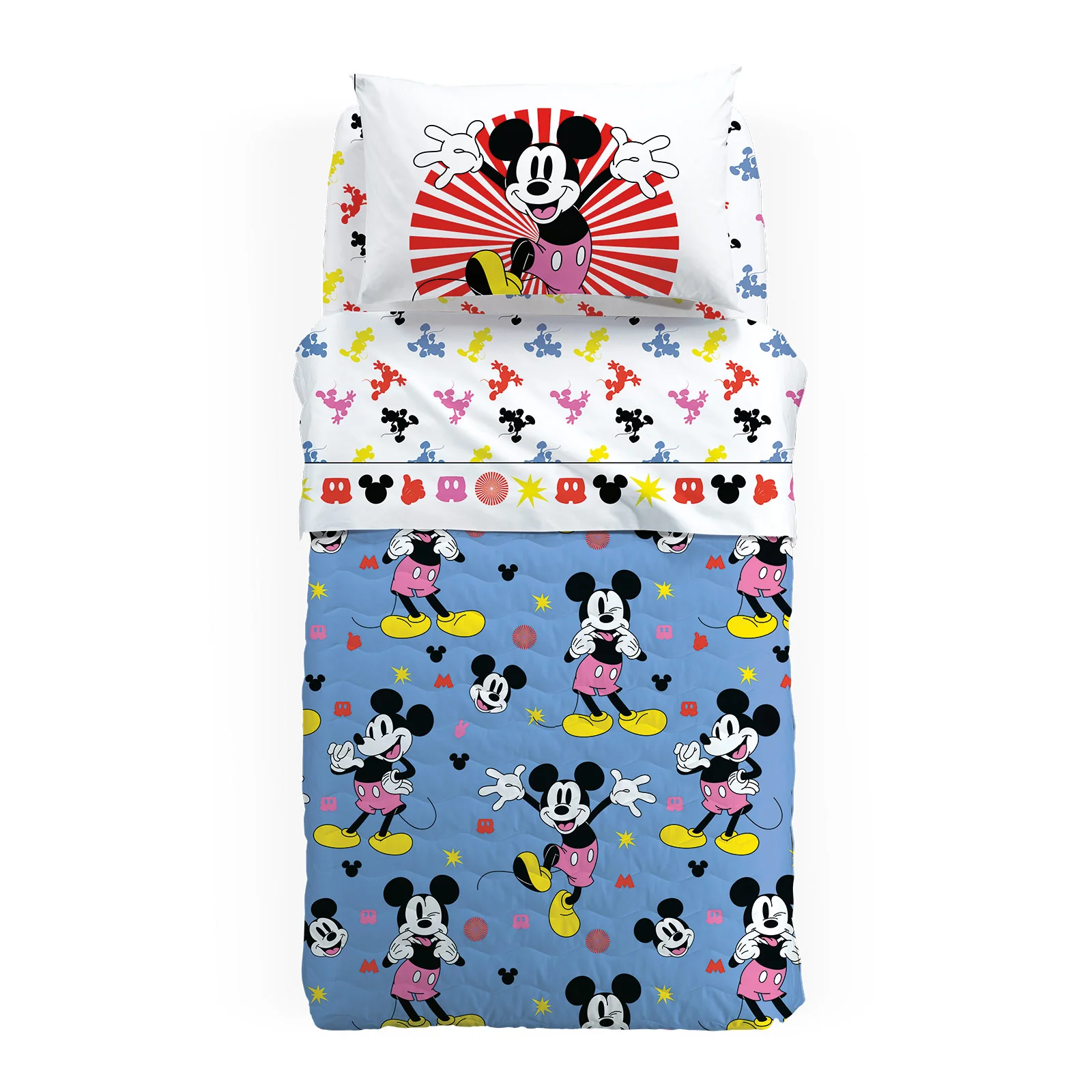 Quilted cotton bedspread Mickeyfantasy and half a single Warner Bros Baby
