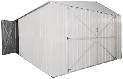 Box in Acciaio Zincato Casetta da Giardino in Lamiera 3.60 x 6.00 m x h2.30 m - 346 KG – 21 metri quadri (Bianco)