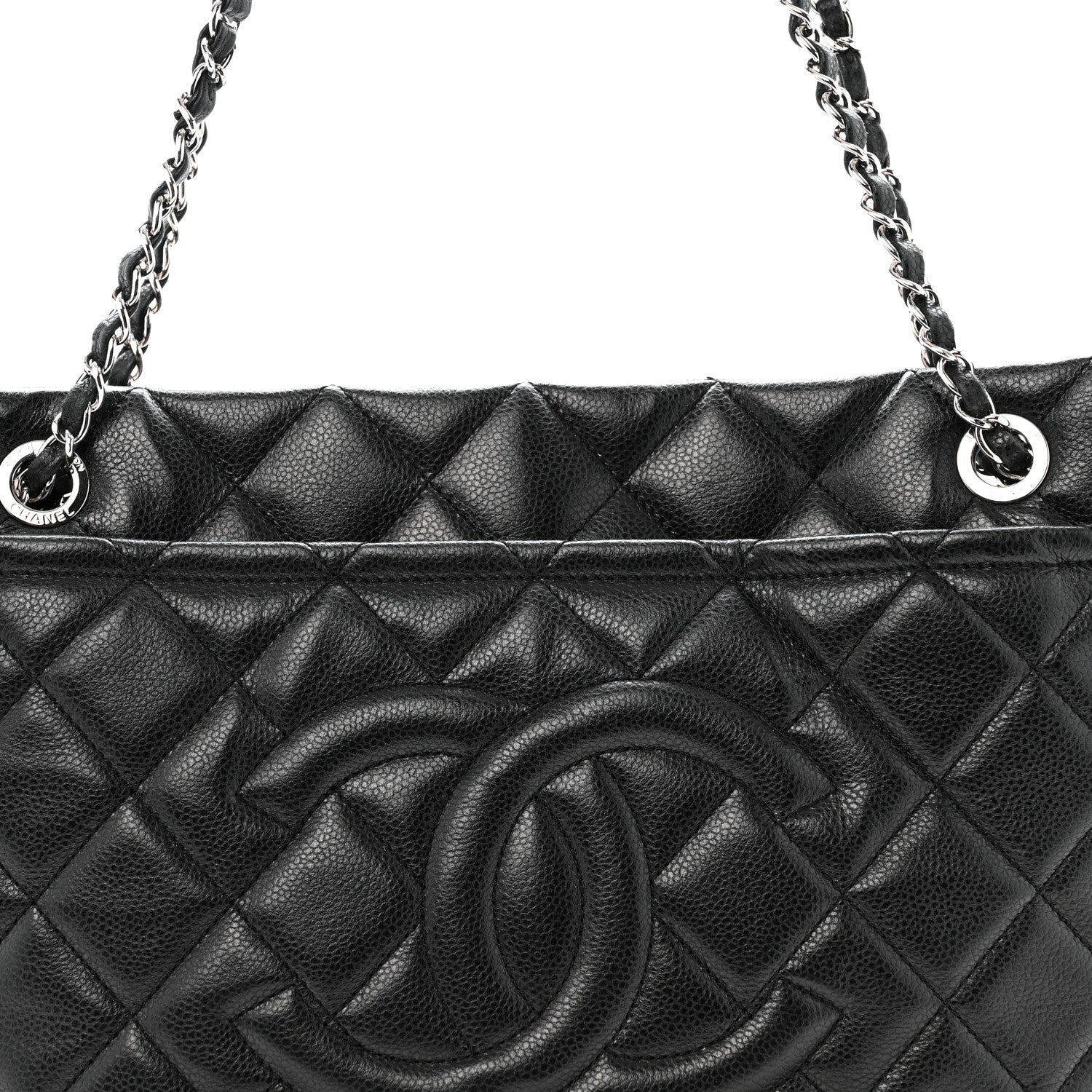 Caviar Quilted CC Timeless Soft Tote Black - Top Club