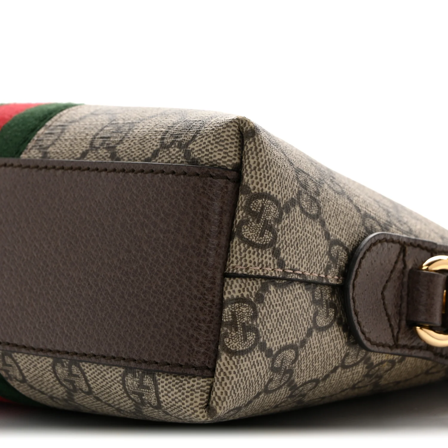 GG Supreme Monogram Textured Dollar Calfskin Web Small Ophidia Dome Shoulder Bag Beige Ebony New Acero - Top Club