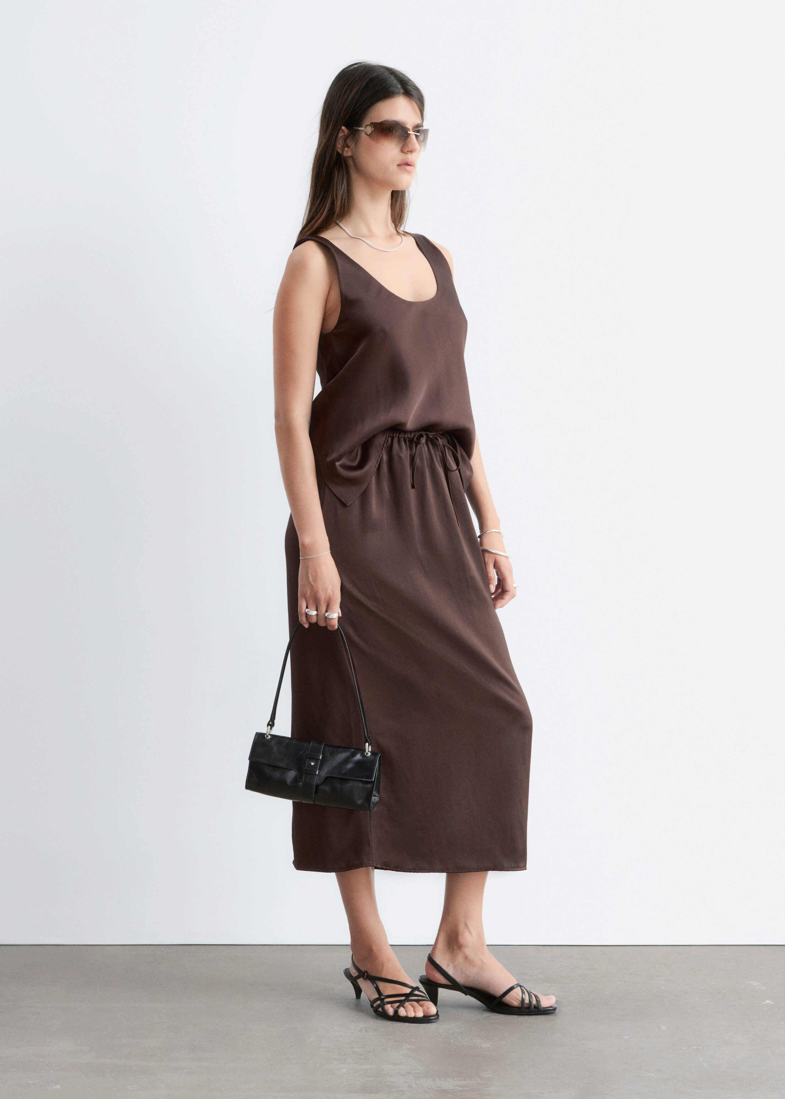 & Other Stories DRAWSTRING MIDI SKIRT