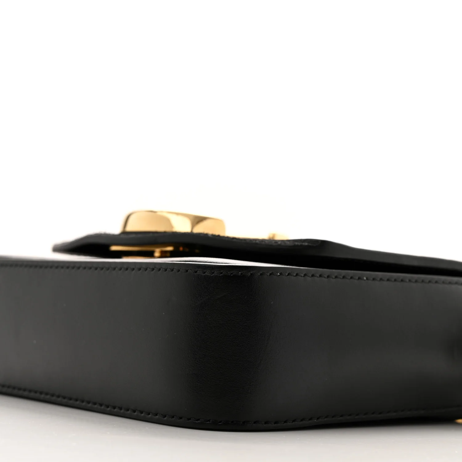 Shiny Calfskin Suede Mini C Double Carry Black - Top Club
