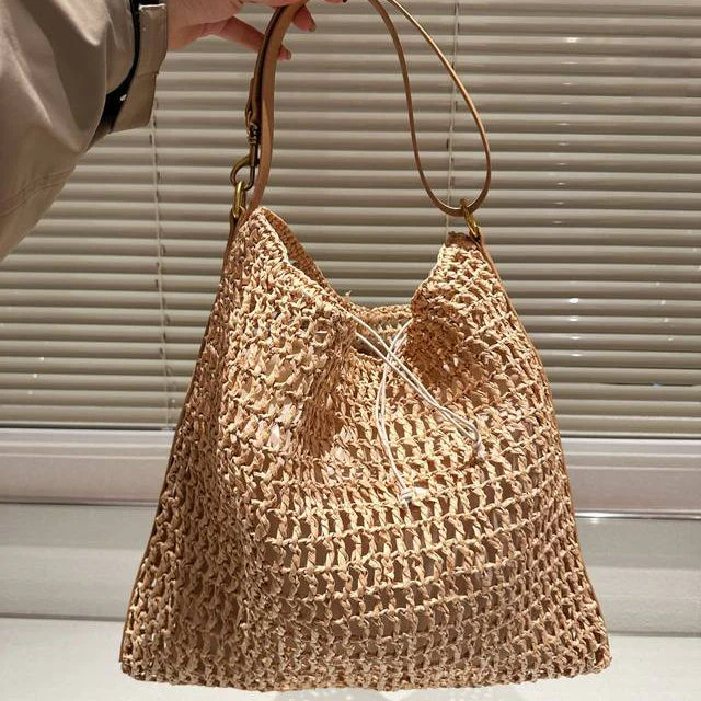 SAINT LAURENT YSL Raffia tote Bag - Top Club