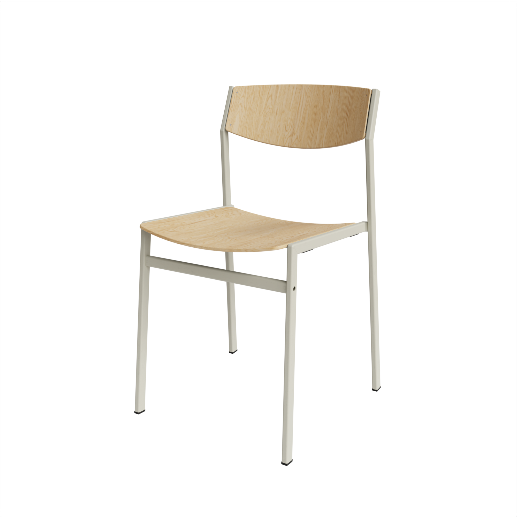 Dining 50 ZA Hout - Frame RAL1013 Pearl White + Eiken Fineer Naturel