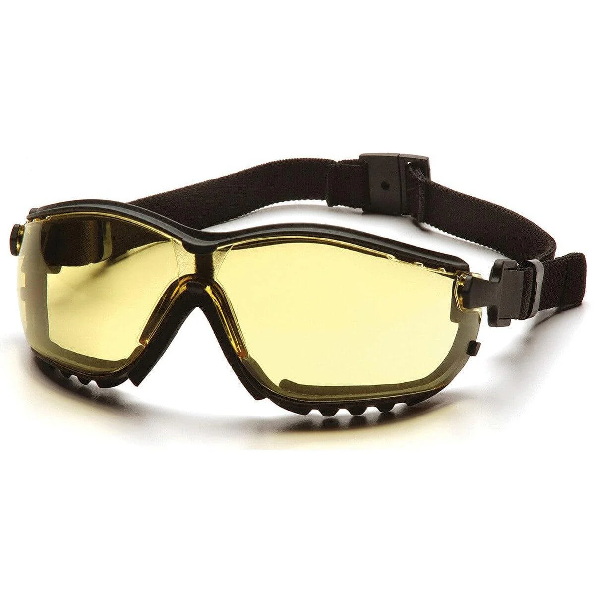 Pyramex V2G Safety Glasses/Goggles Black Frame Amber Lens - Alvarez Pro Painting LLC