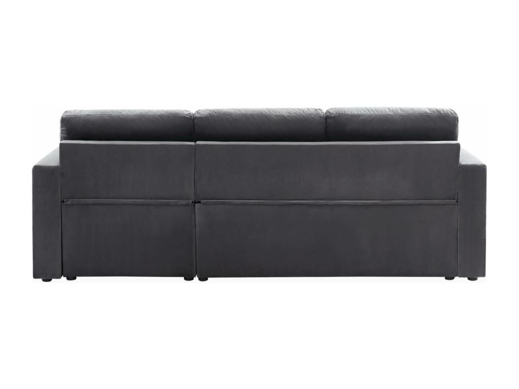 Sofá cama de terciopelo de 3 plazas gris oscuro