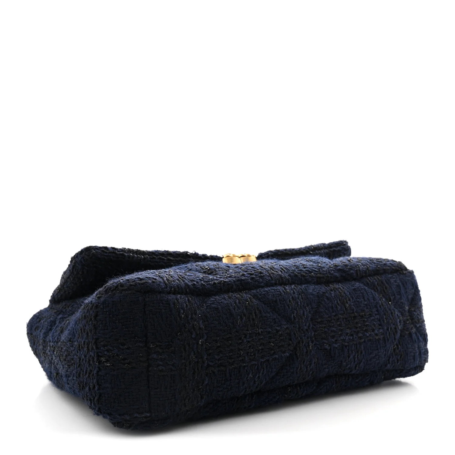 Tweed Quilted Large Chanel 19 Flap Navy Blue - Top Club