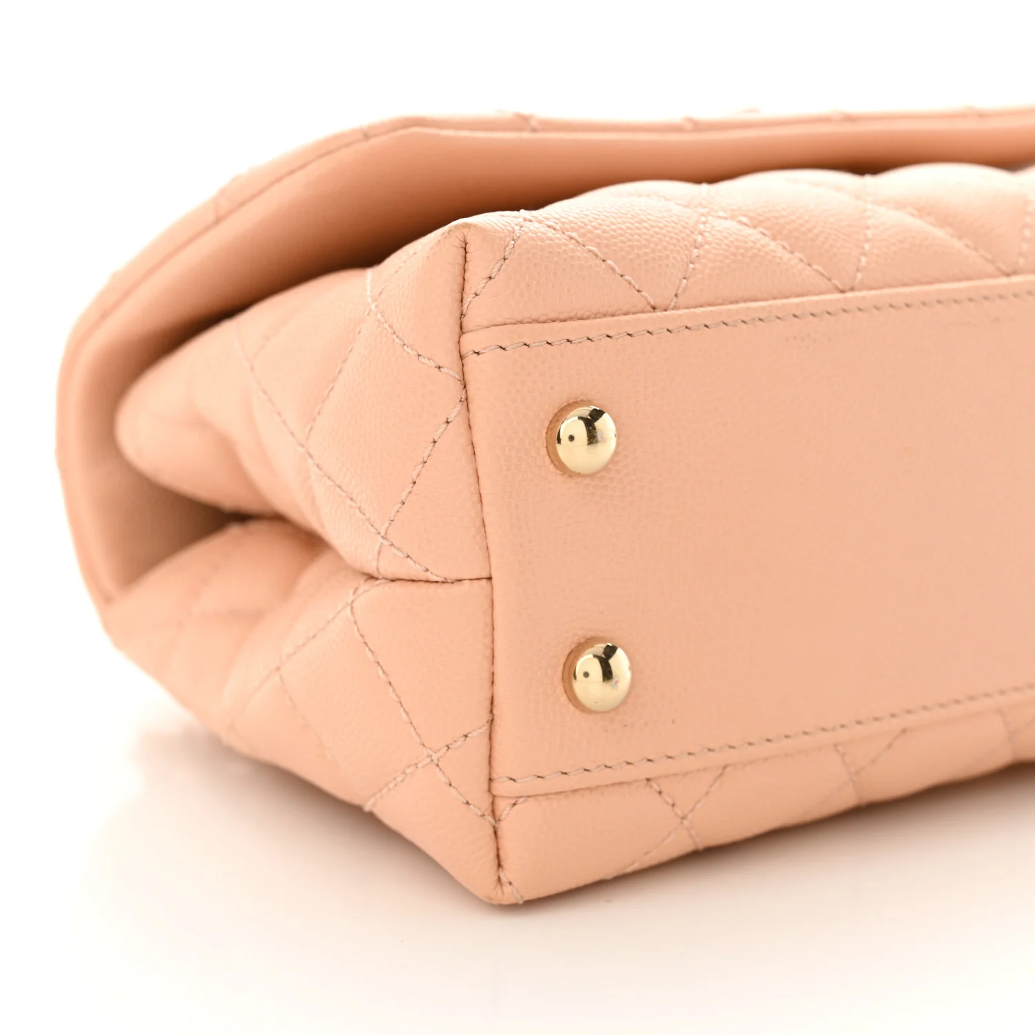Caviar Quilted Mini Coco Handle Flap Light Pink - Top Club