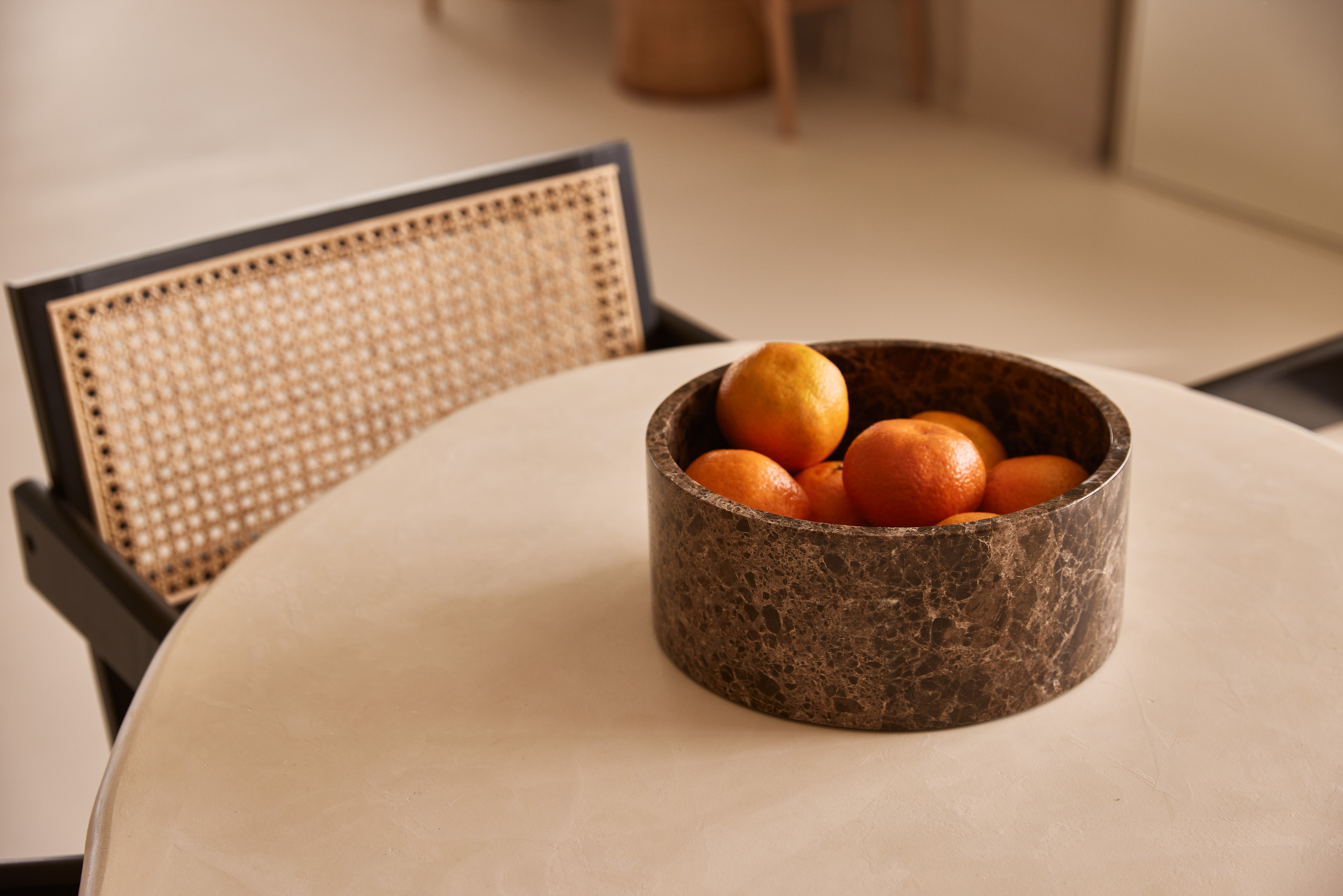 Fruitschaal marmer bruin 24x10cm