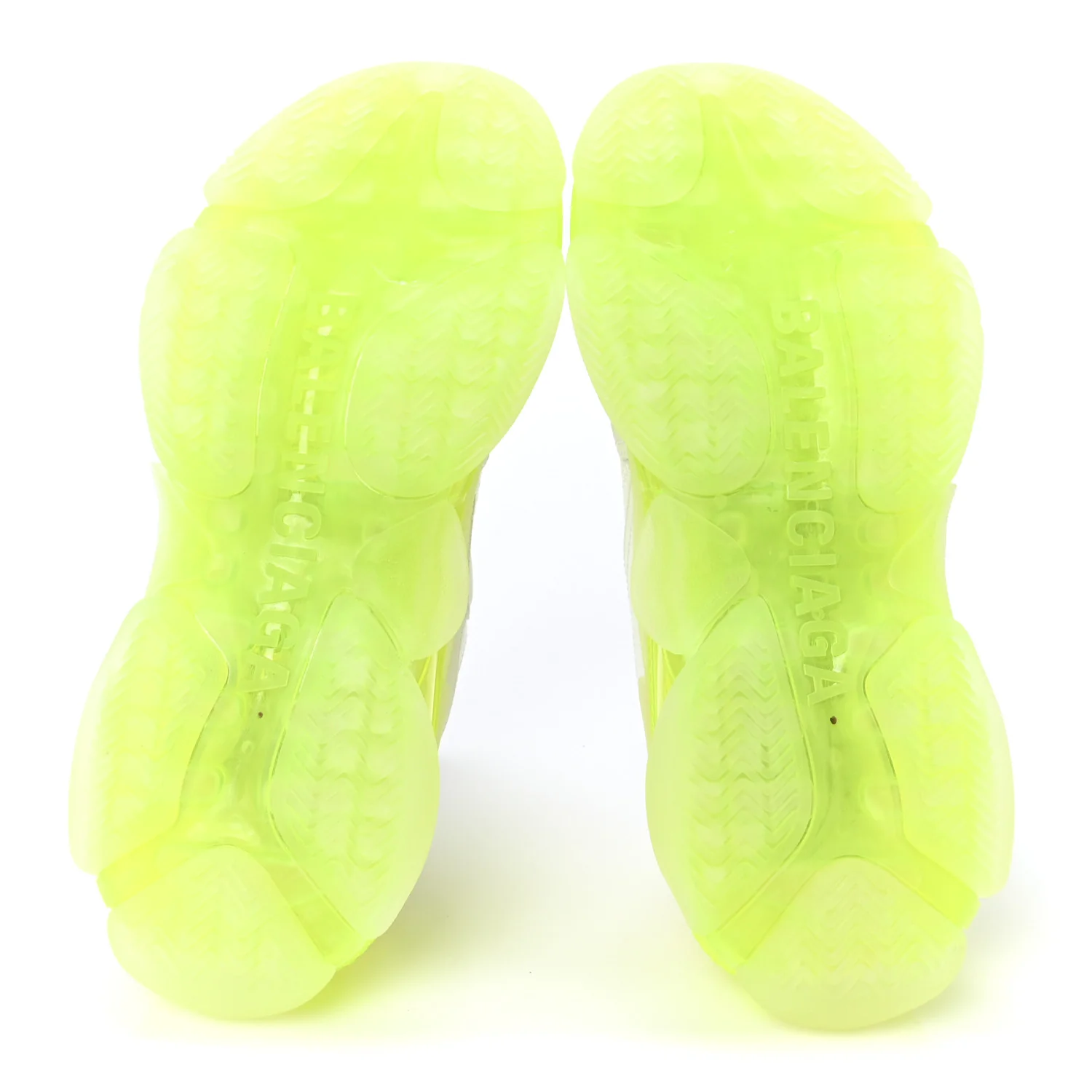 Fabric Mesh Clear Sole Fluo Womens Triple S Sneakers 38 White Fluo Yellow - Top Club