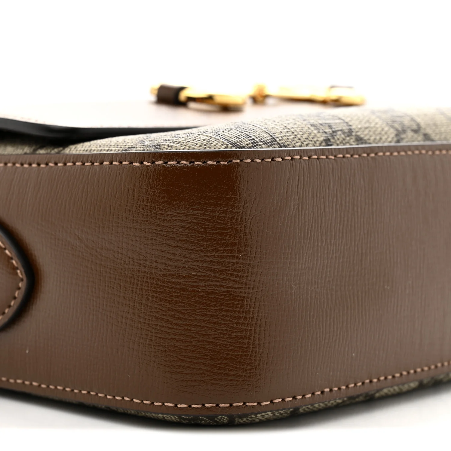 GG Supreme Monogram Small Horsebit 1955 Shoulder Bag Beige Brown Sugar - Top Club