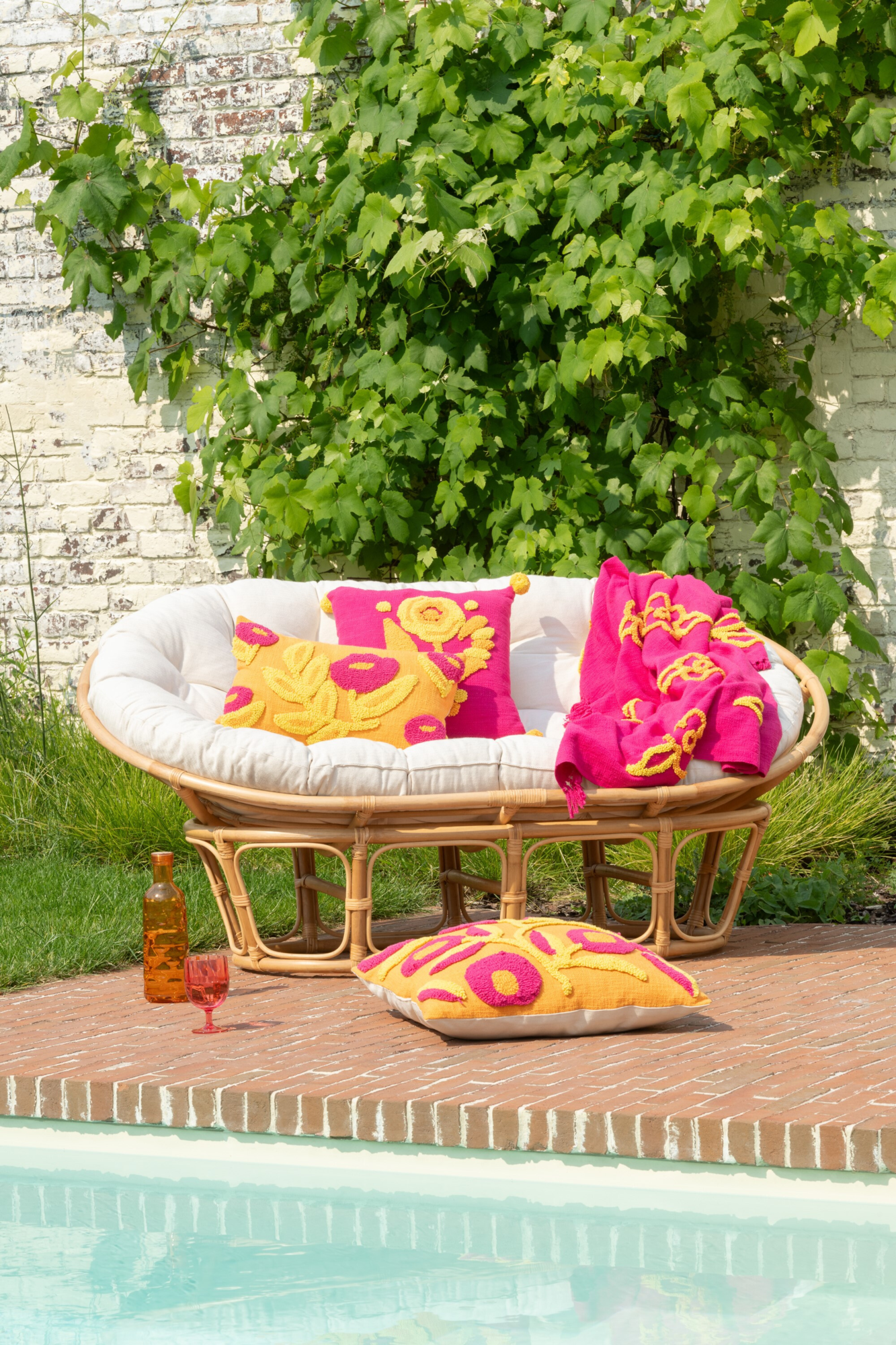 Plaid bloemen Oranje Roze Geel