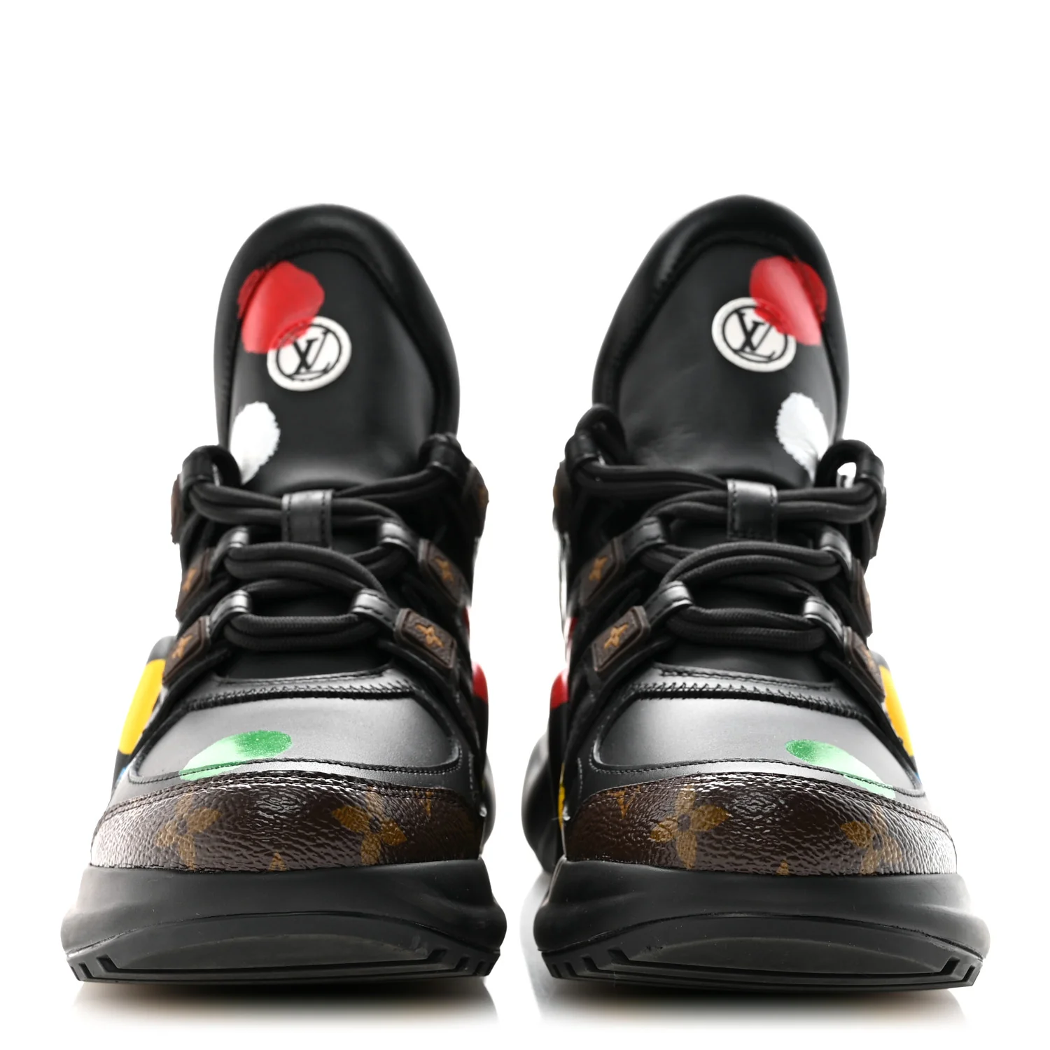 X YK Calfskin Patent Monogram Archlight Sneakers 37 Black - Top Club