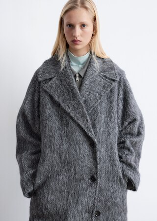 & Other Stories BRUSHED WOOL-BLEND COAT