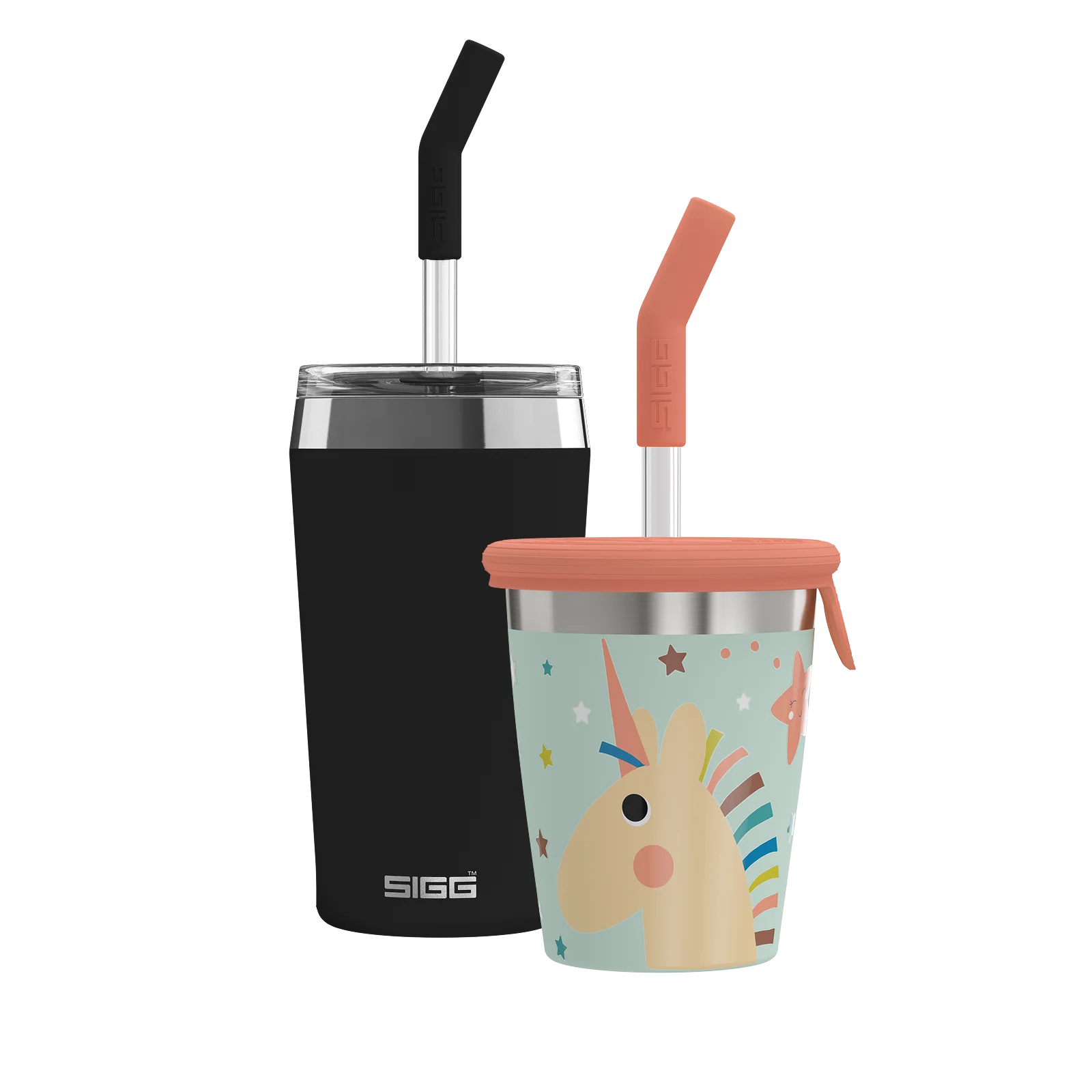 Helia Family Bundle – Black & Kids Straw Cup Unistar