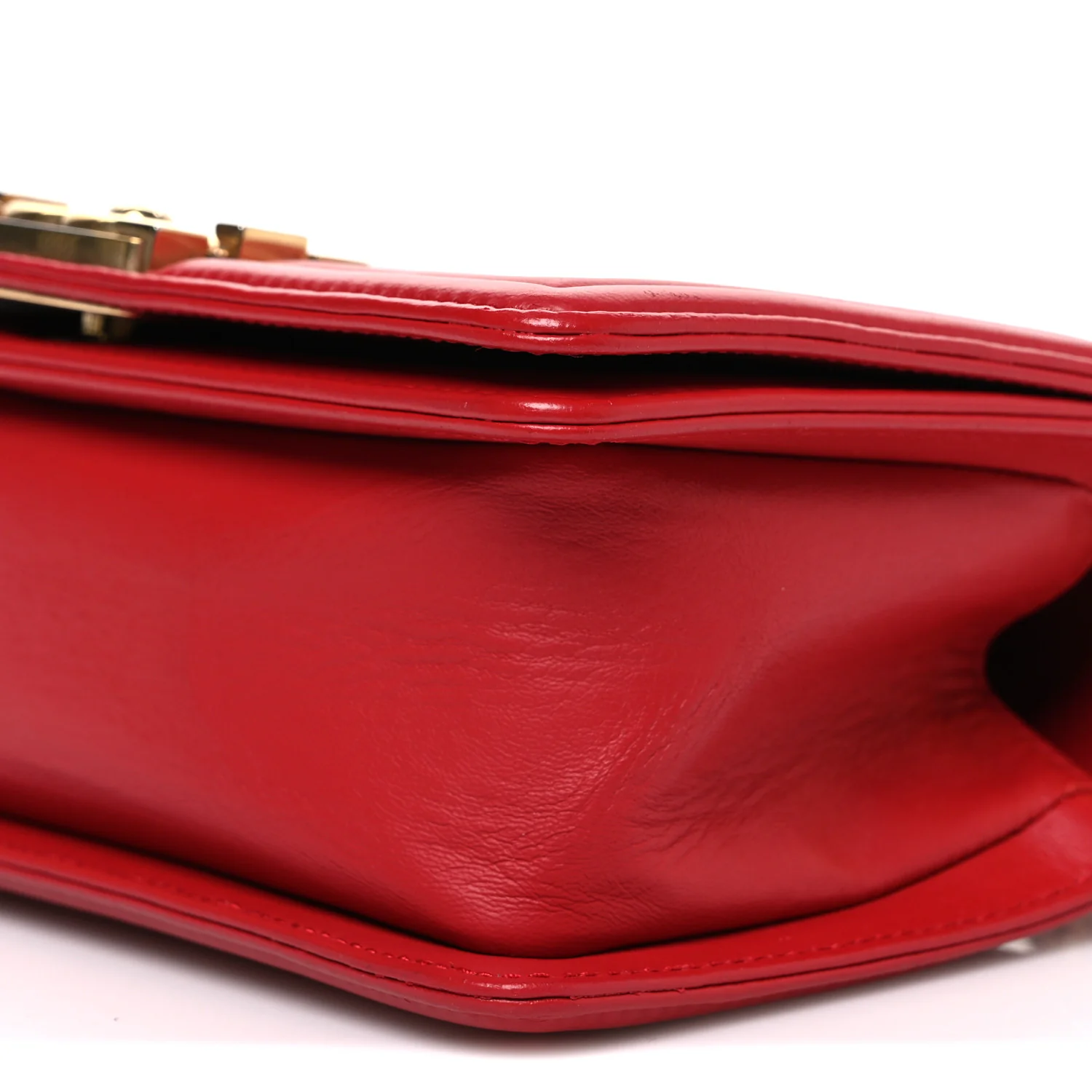 Lambskin Quilted Small Boy Flap Red - Top Club