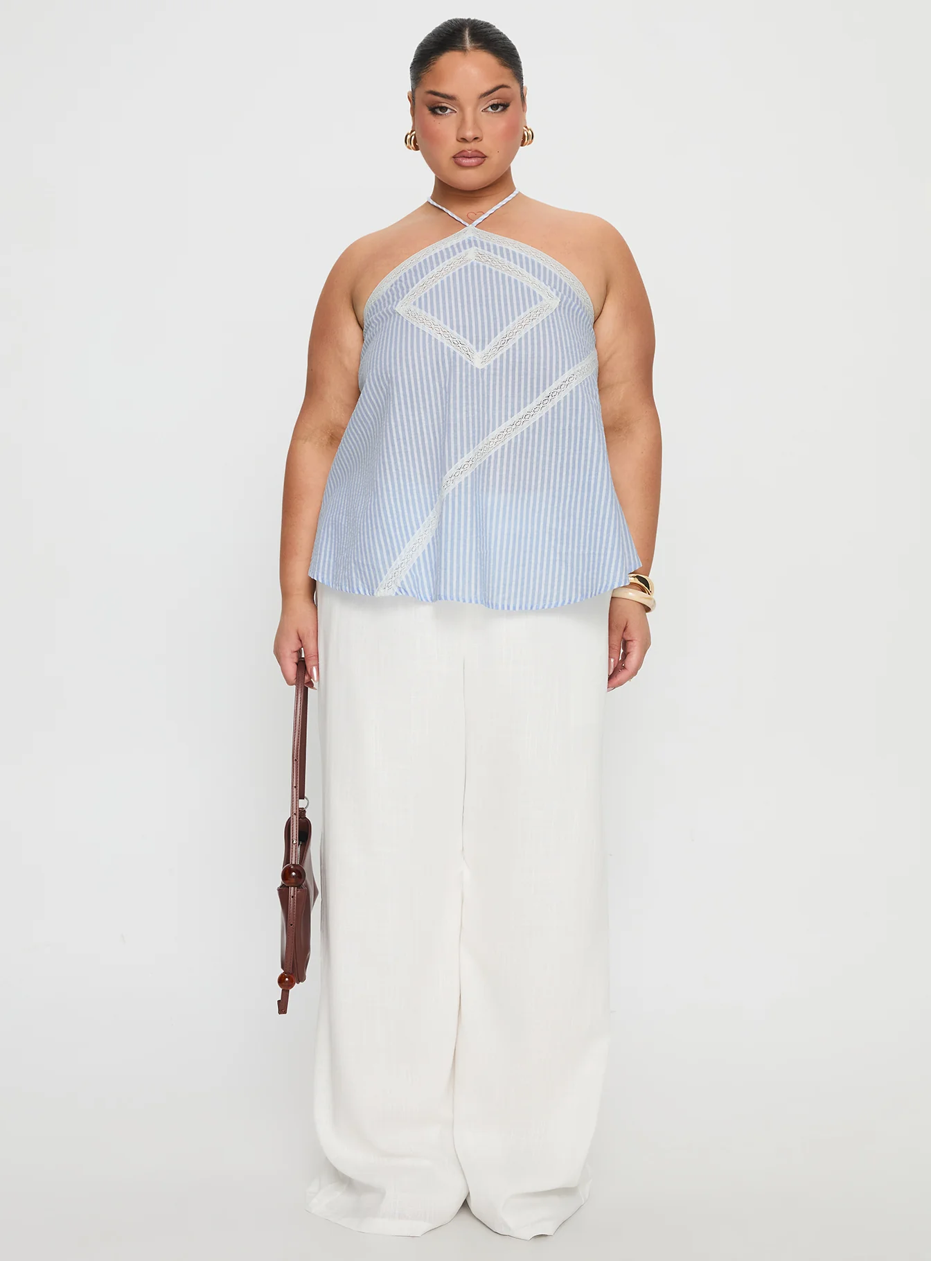 Pedra Wide Leg Pant White Curve