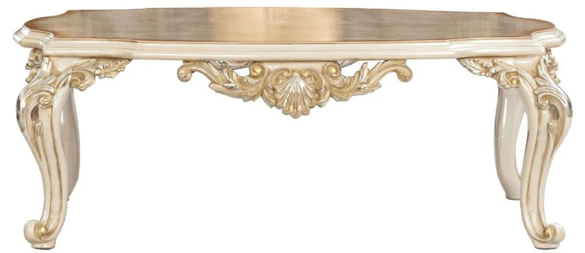 Luxury Baroque Living Room Set Gray / Brown / White / Gold / Silver - 2 Sofas & 2 Armchairs & 1 Coffee Table - Handmade Baroque Living Room Furniture - Noble & Magnificent
