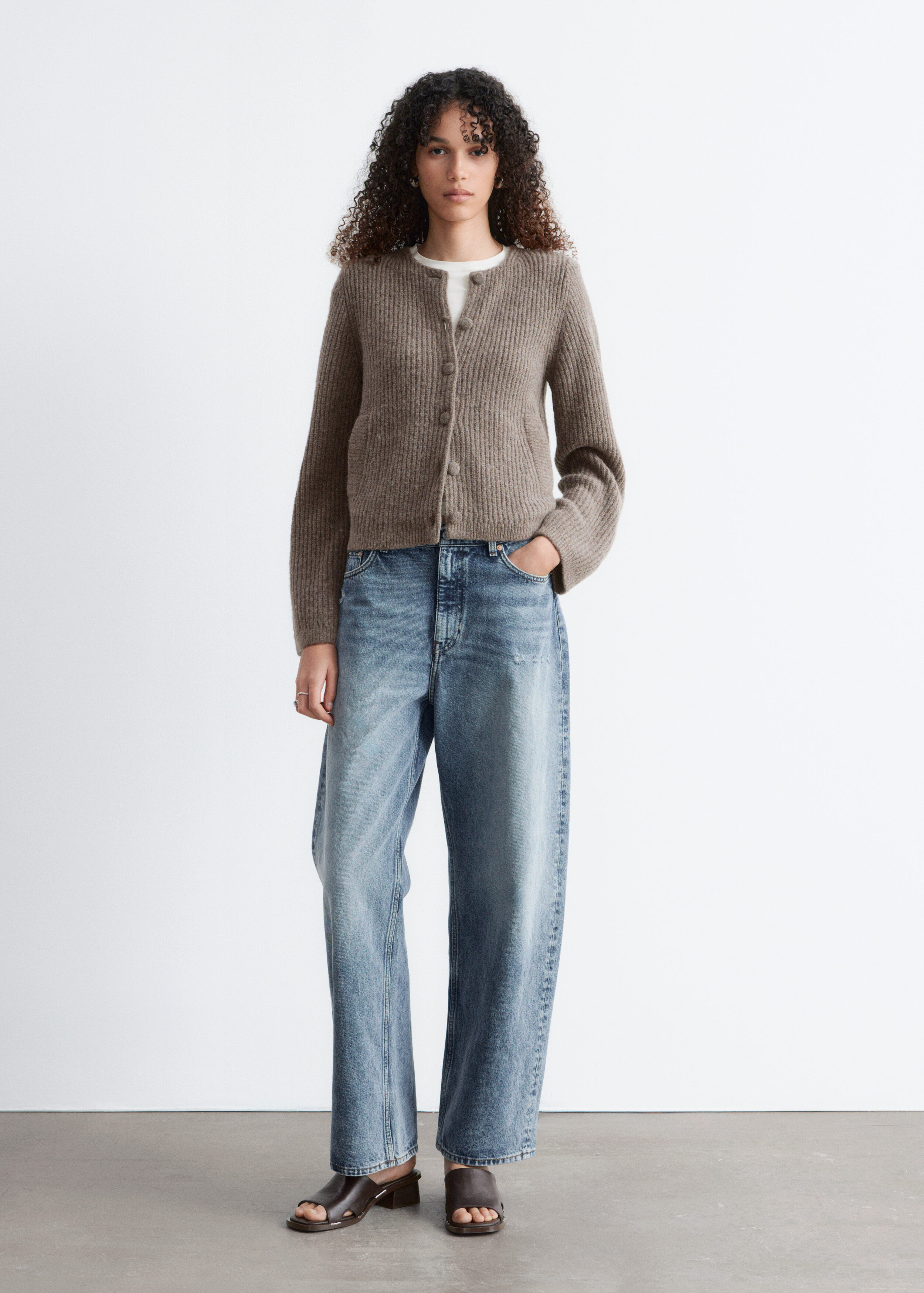 & Other Stories RIB-KNIT CARDIGAN