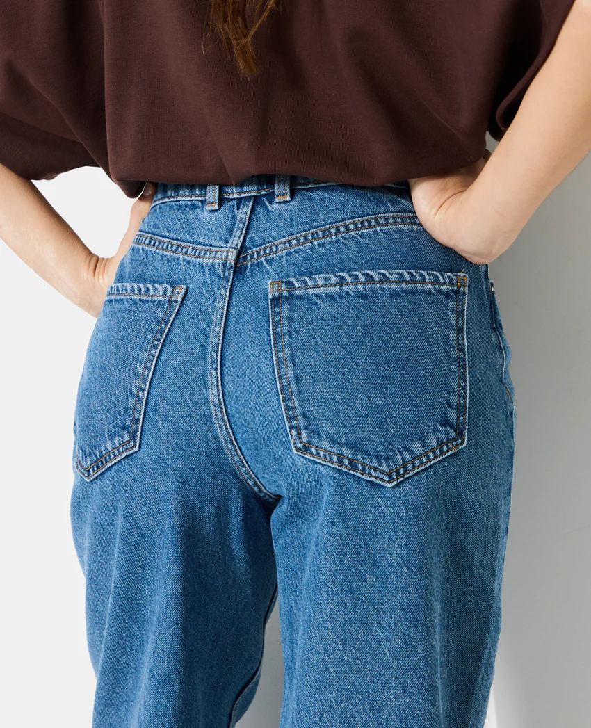 Pimkie Jean barrel taille haute avec jeux de coutures