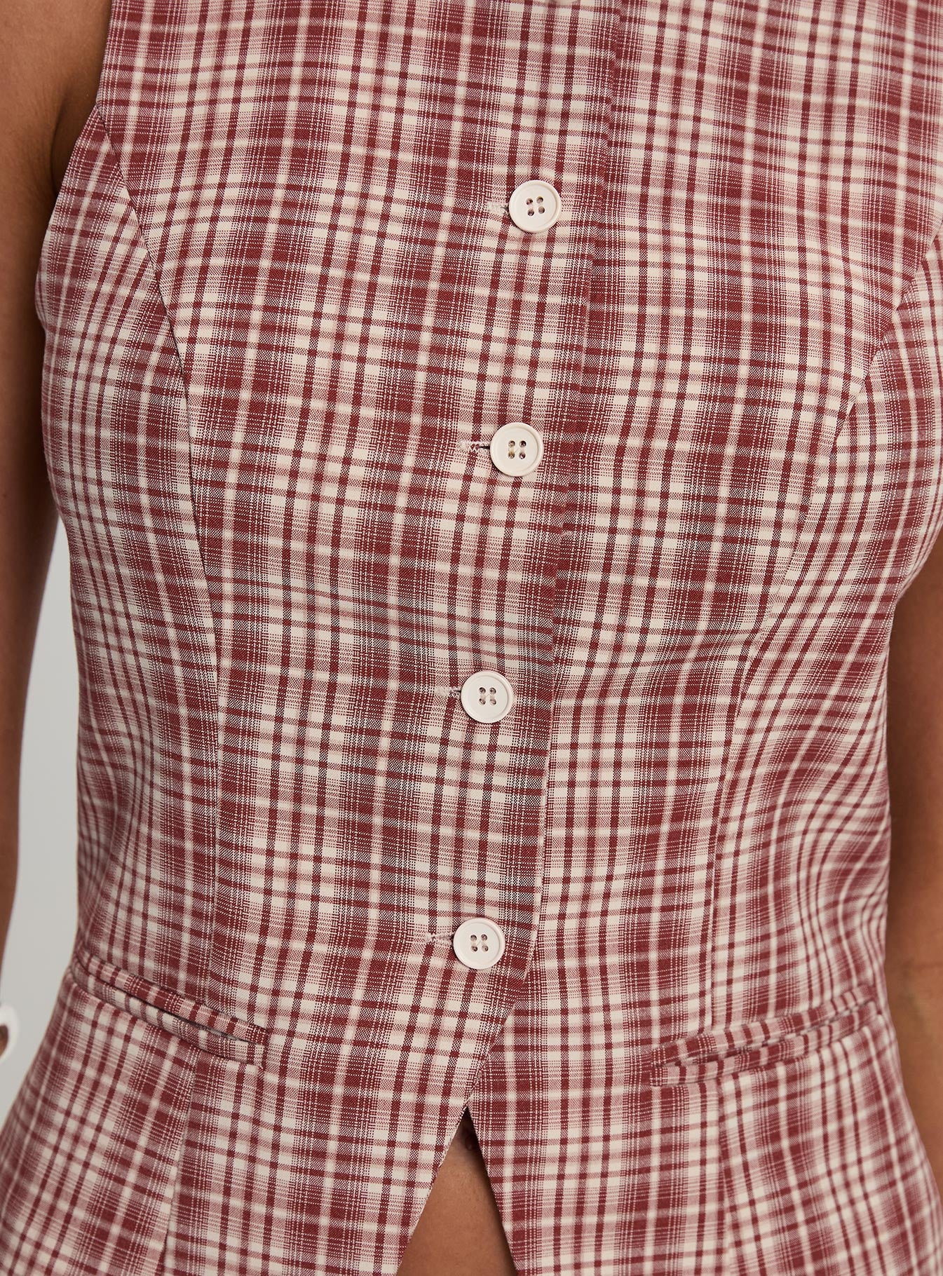 Theodosia Top Red Check