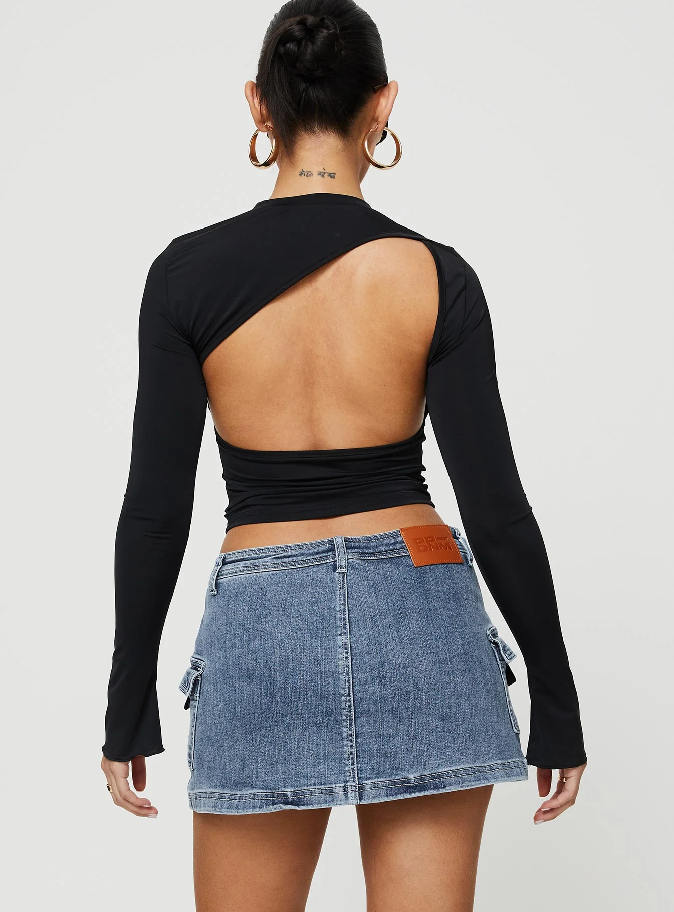 Grishea Low Rise Denim Skirt