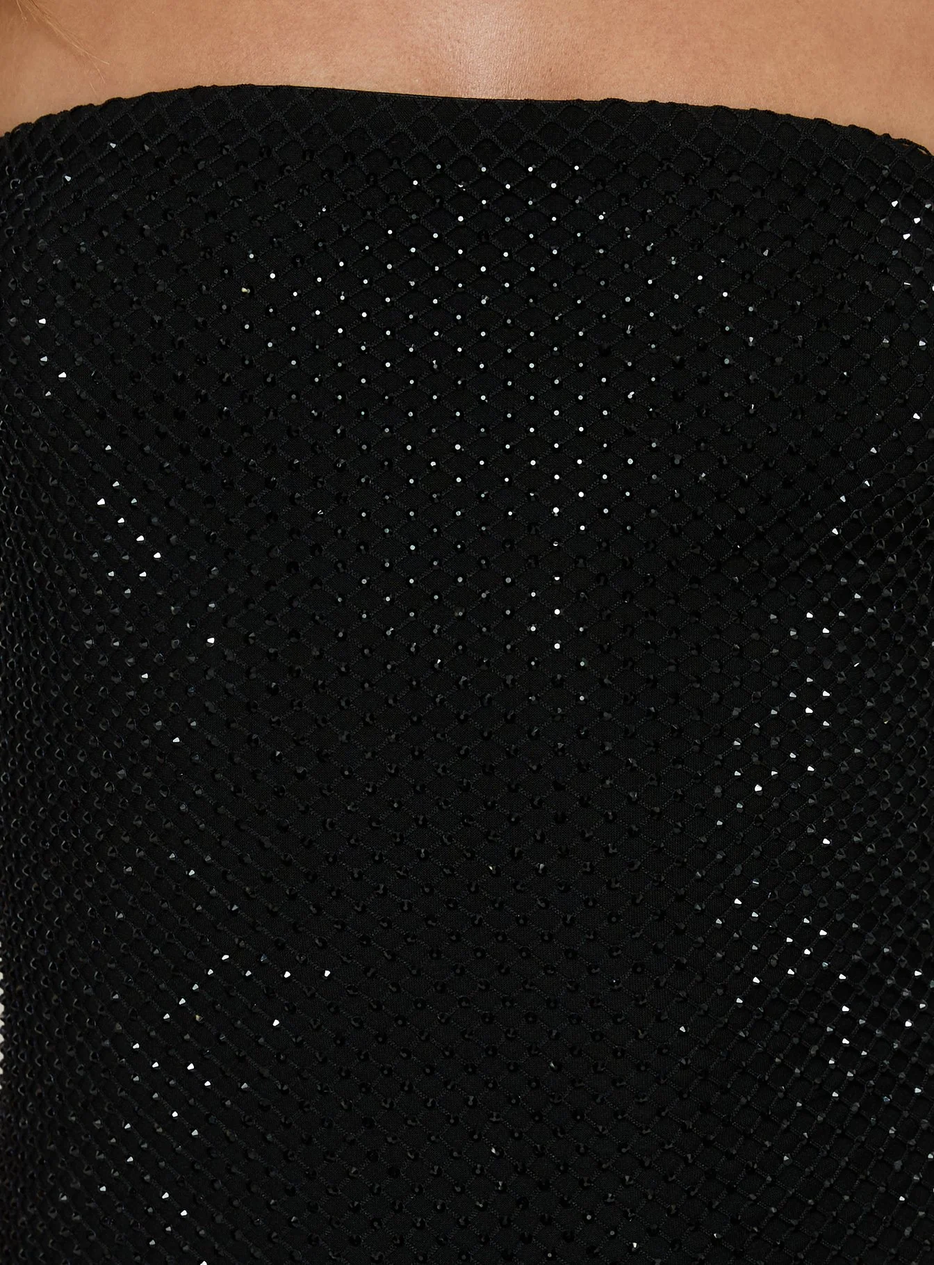 Jemira Strapless Shimmer Mini Dress Black