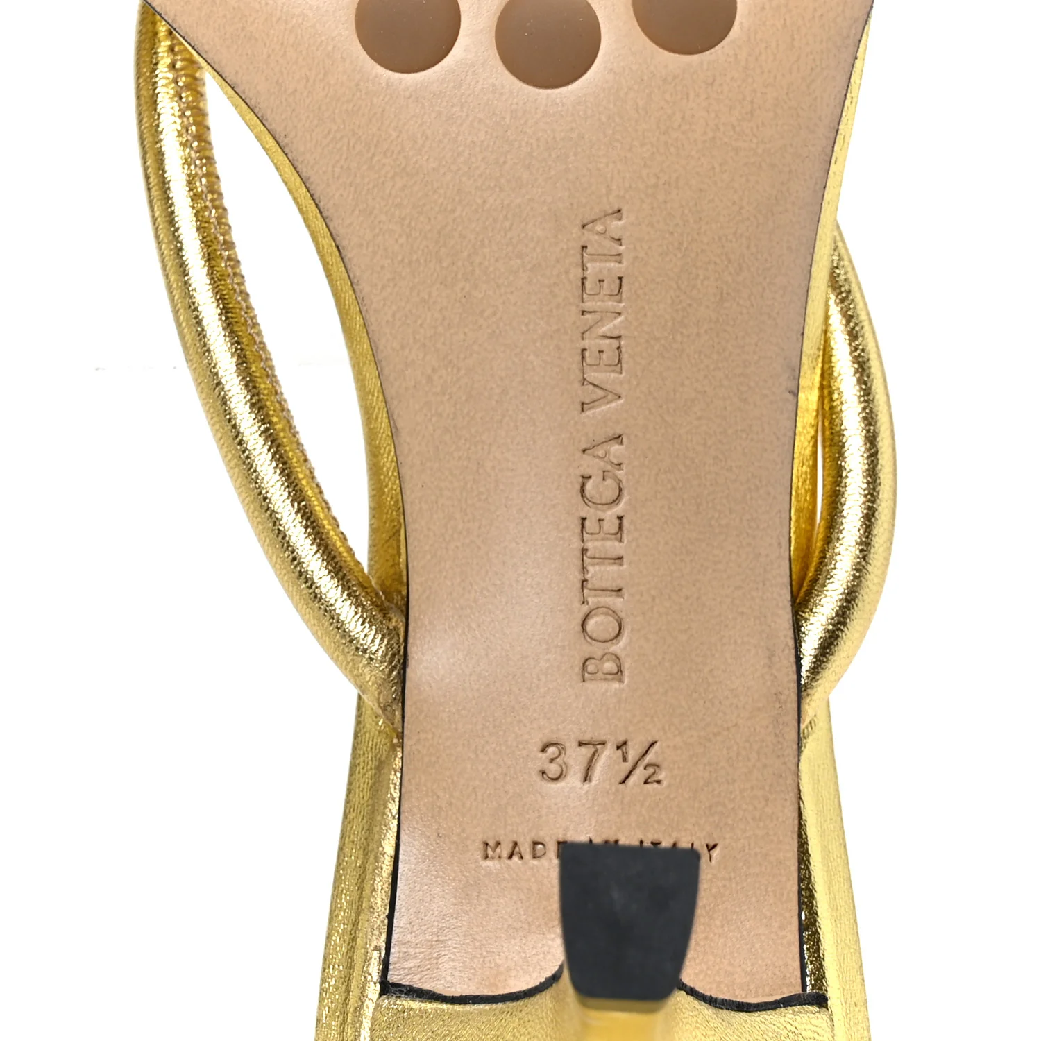 Metallic Nappa Blink Knot Mule Sandals 37.5 Gold - Top Club