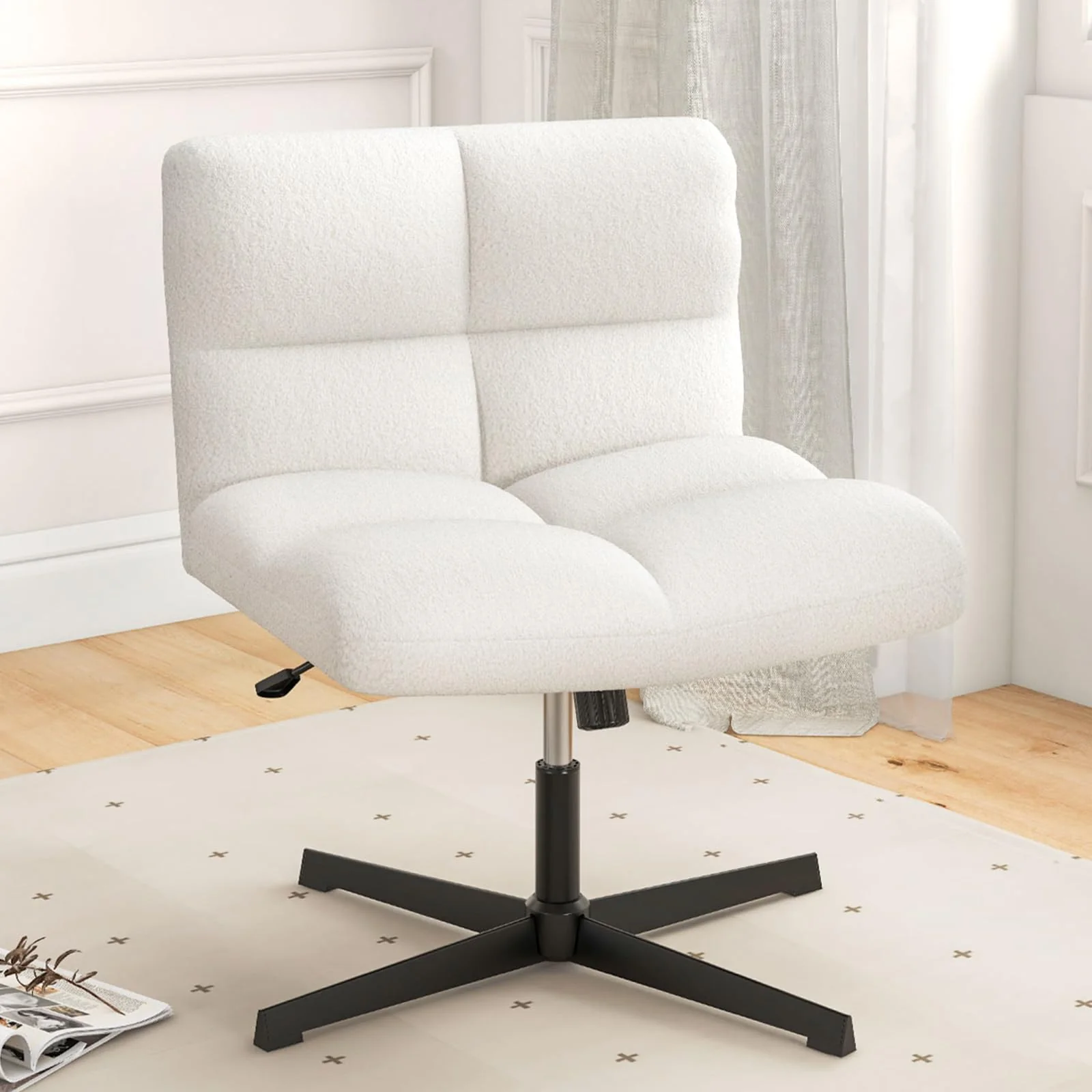 BEFOUNDLOVELY Criss Cross Chair, Height Adjustable Computer Swivel Office Chair