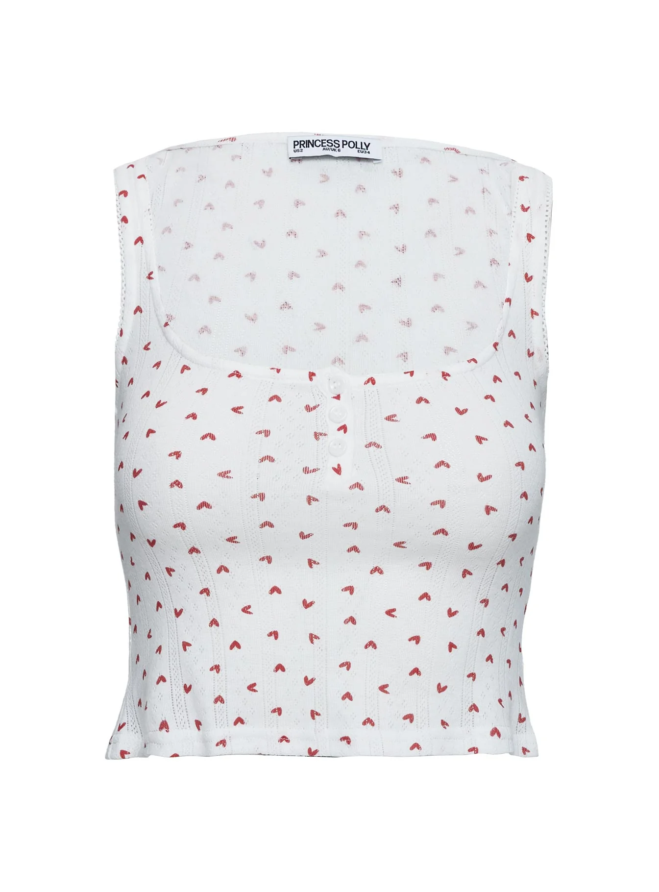 Sleepytea Pointelle Sleep Tank Top White / Red