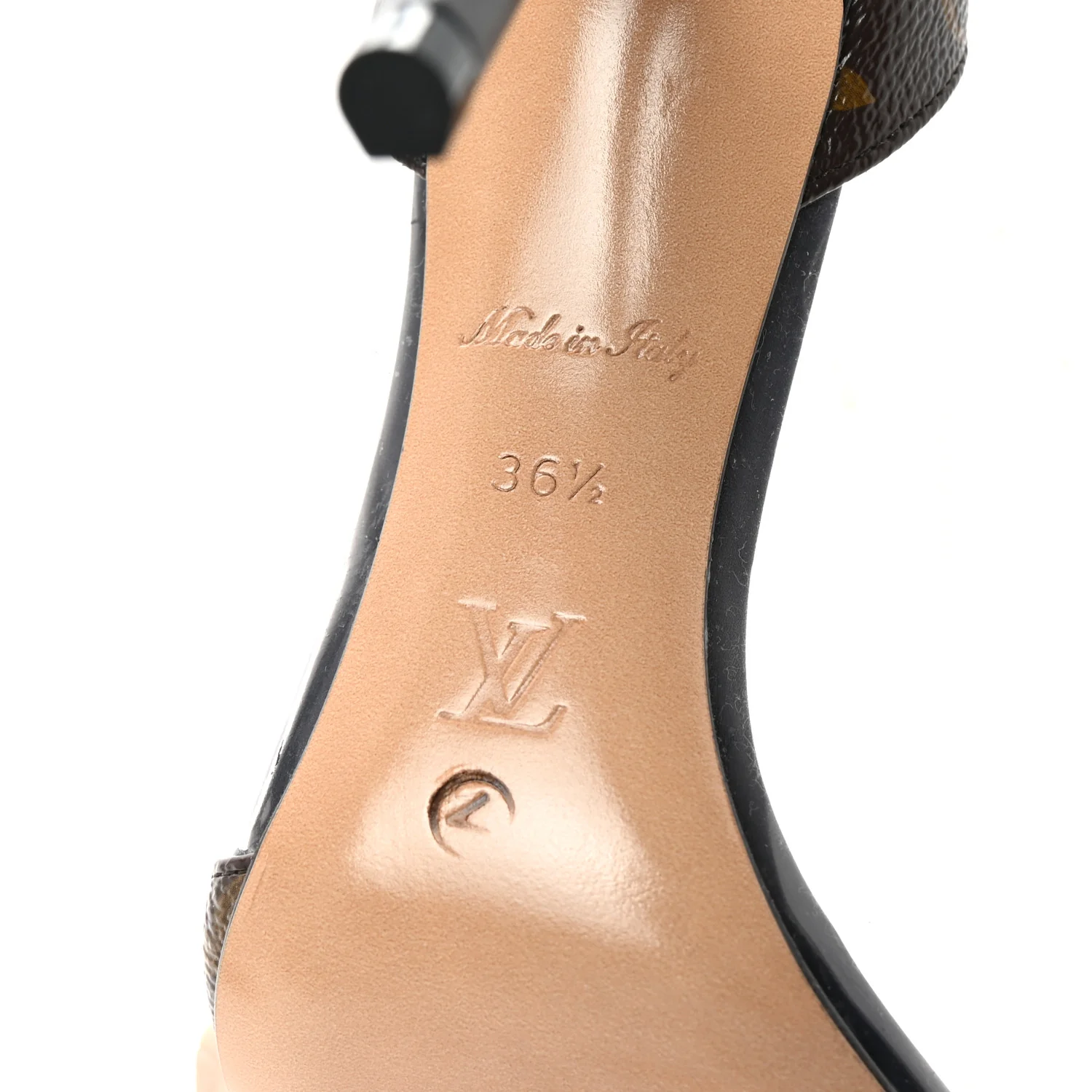 Monogram PVC Call Back Pumps 36.5 Black - Top Club