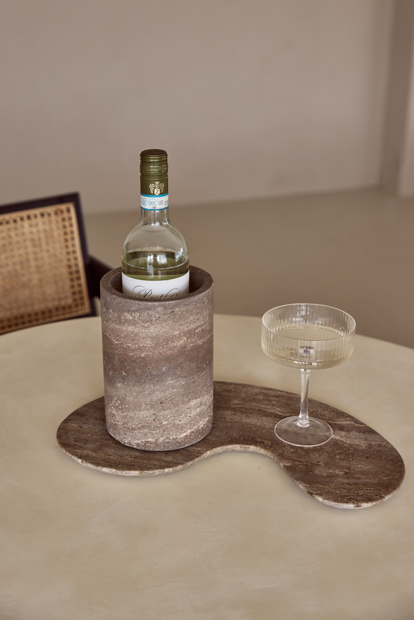 Wijnkoeler Titanium travertine
