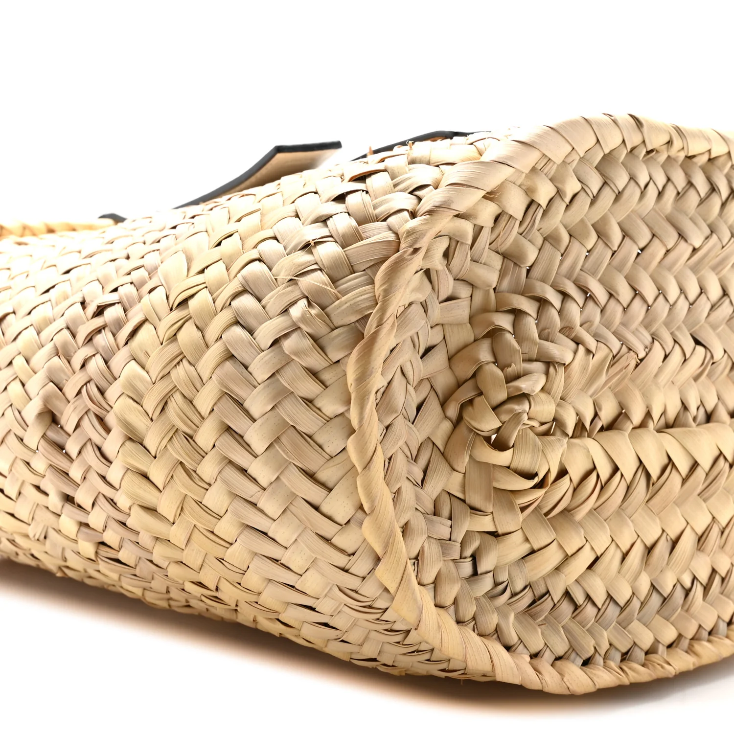Raffia Basket Tote Bag Natural White - Top Club