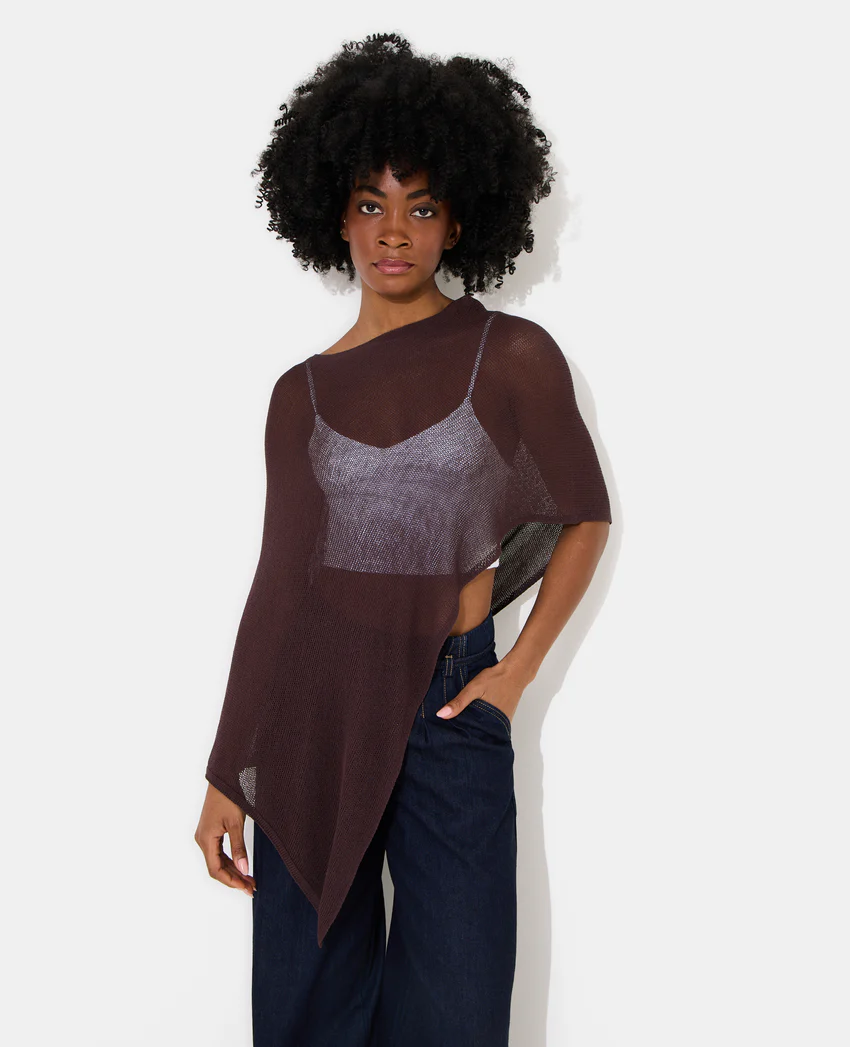 Pimkie Pull châle asymétrique en maille ajourée