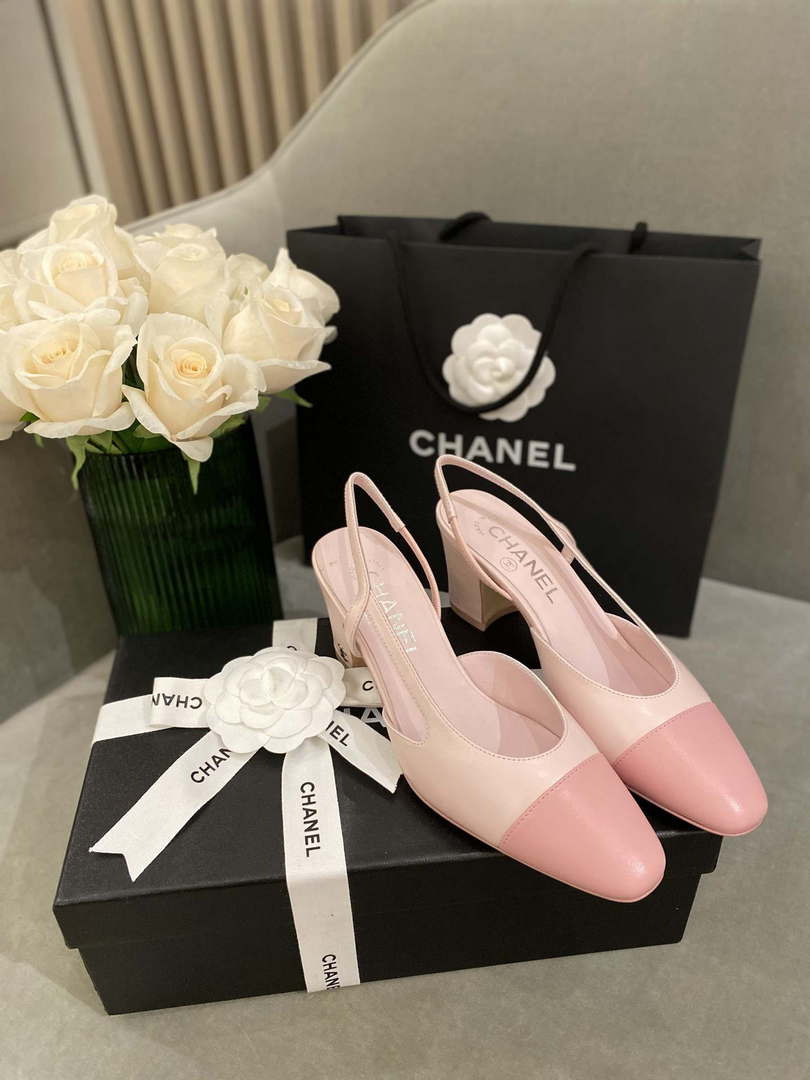 Chanel Women's G31318 Slingbacks Goatskin Grosgrain Sandals Shoes C91007 - Sneaker Replica Workshop