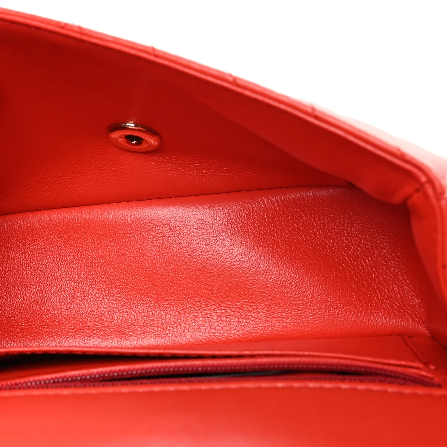 Lambskin Chevron Quilted Mini Rectangular Flap Red - Top Club